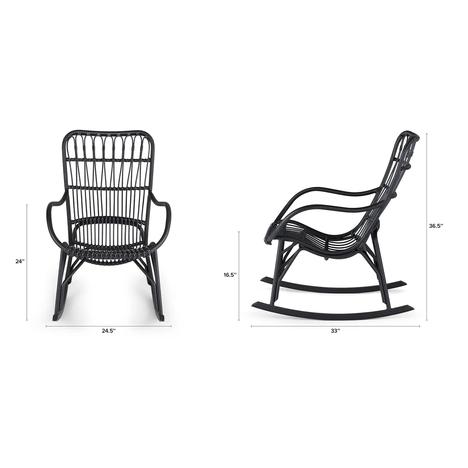 Medan 24.5_ Outdoor Rocking Lounge Chair - Graphite - Image 2