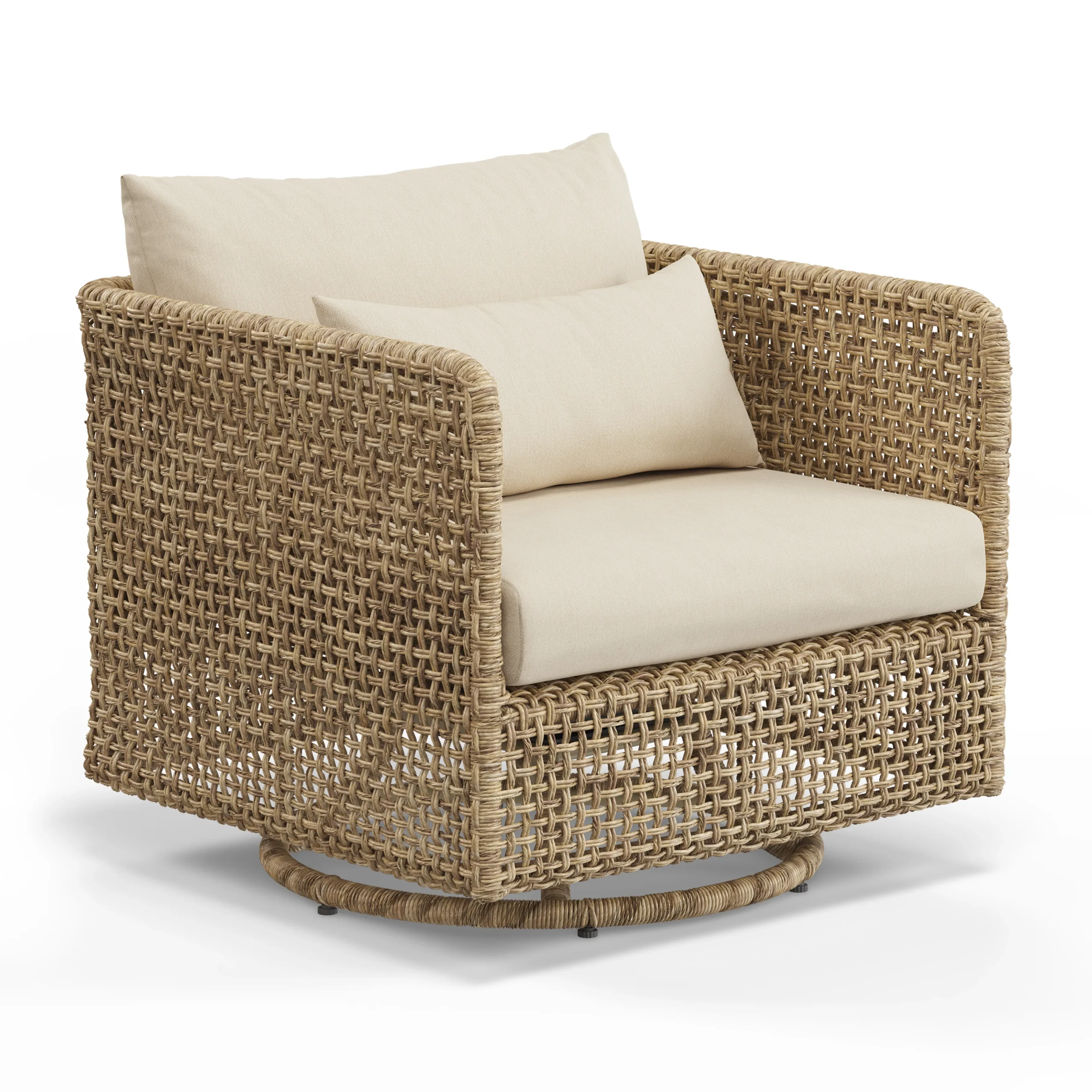 Robbi 32.5_ Outdoor Swivel Chair - Dravite Ivory - Image 8