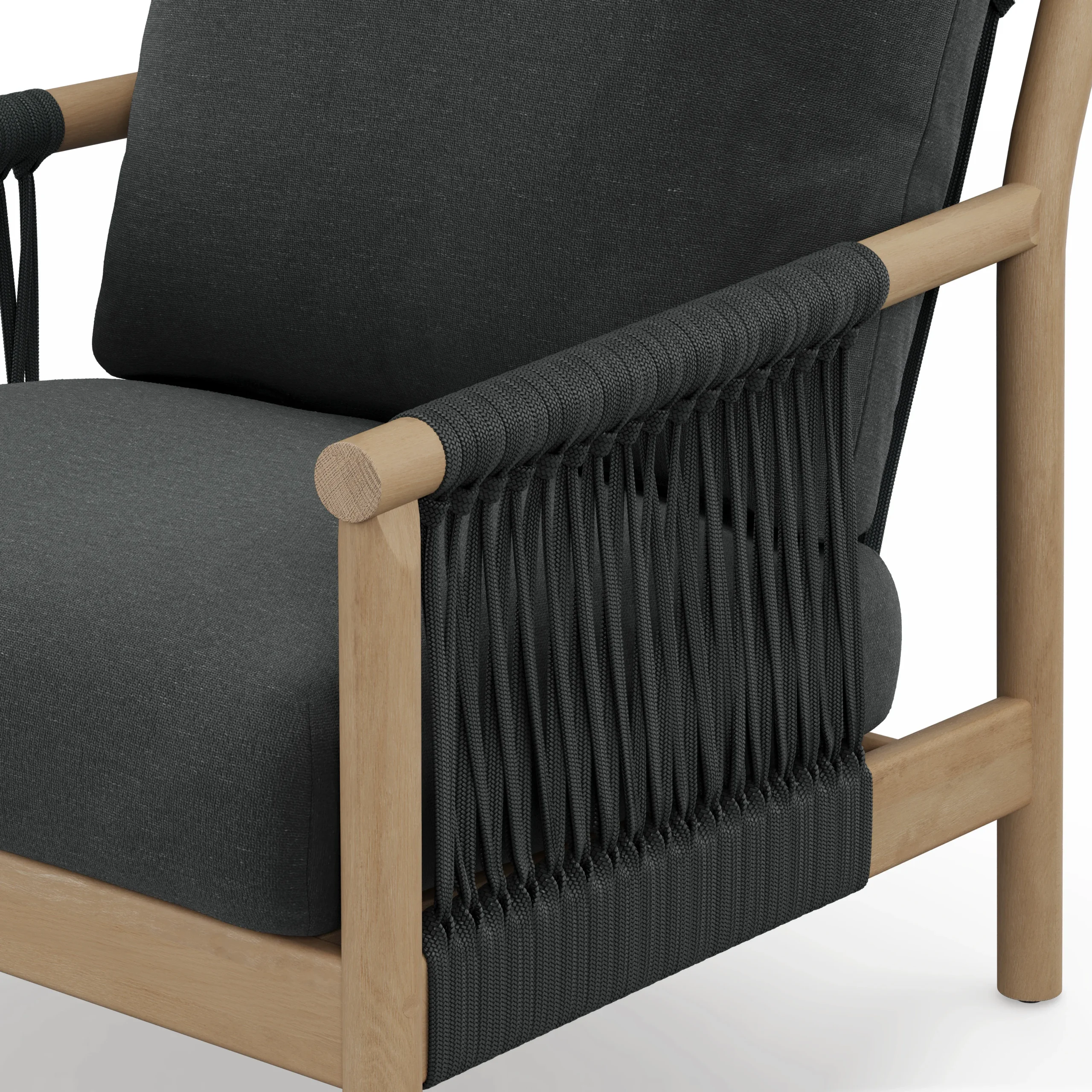 Rosa 34.5_ Outdoor Lounge Chair - Dravite Black - Image 6