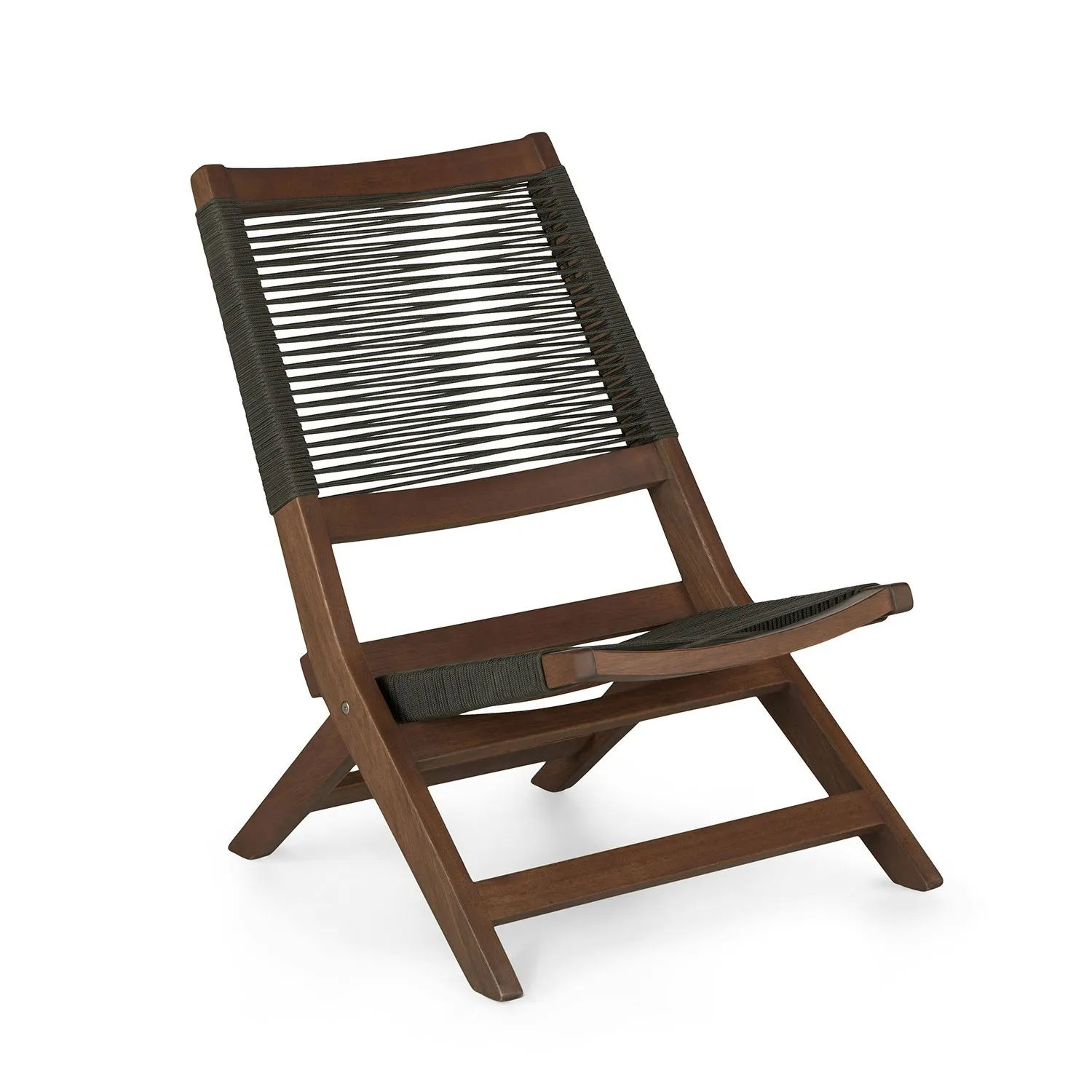 Santo 25.5_ Outdoor Folding Lounge Chair - Charcoal - Image 7