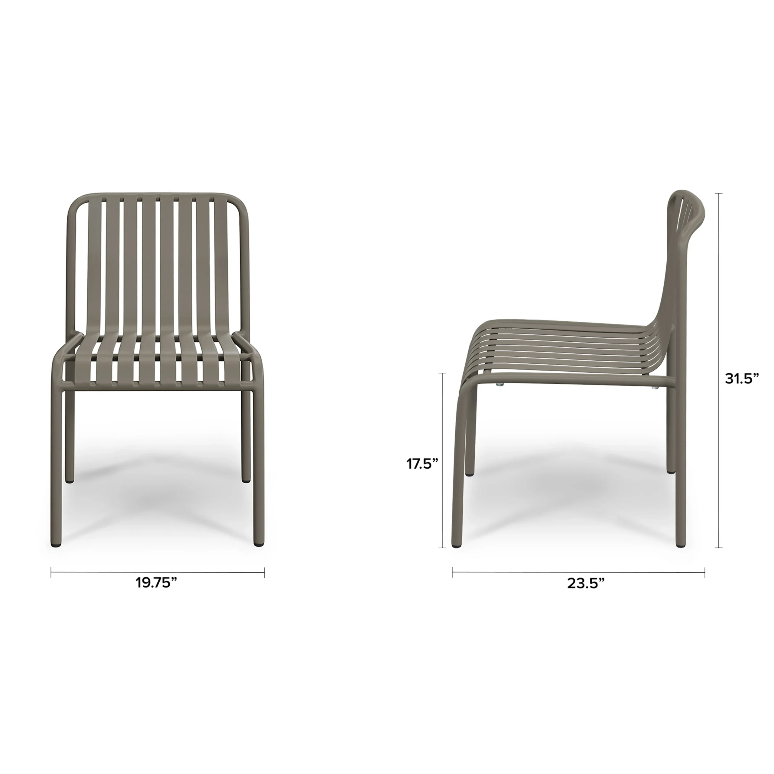 Sarek Outdoor Stackable Dining Chair - Warm Stone - Image 2