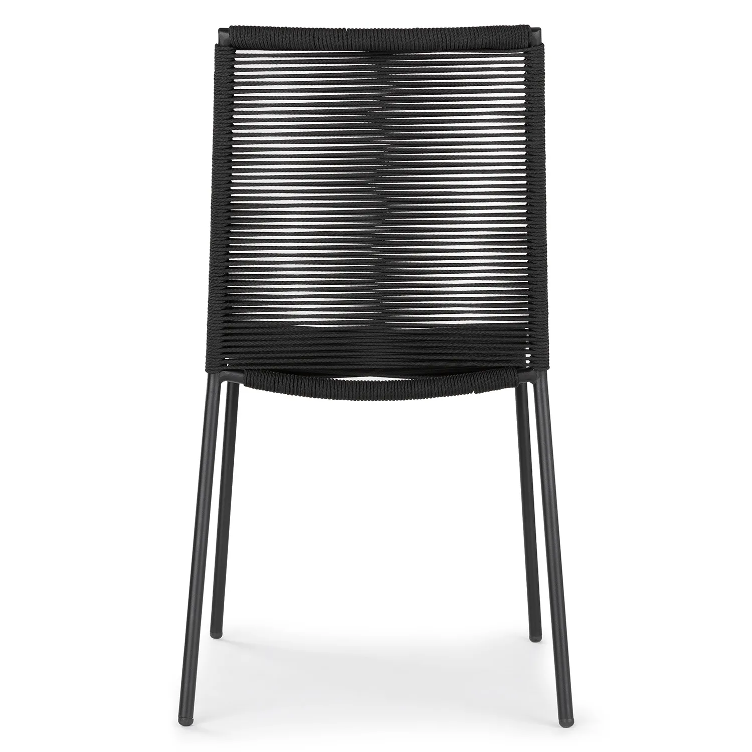 Zina Outdoor Stackable Dining Chair - Ember Black - Image 10