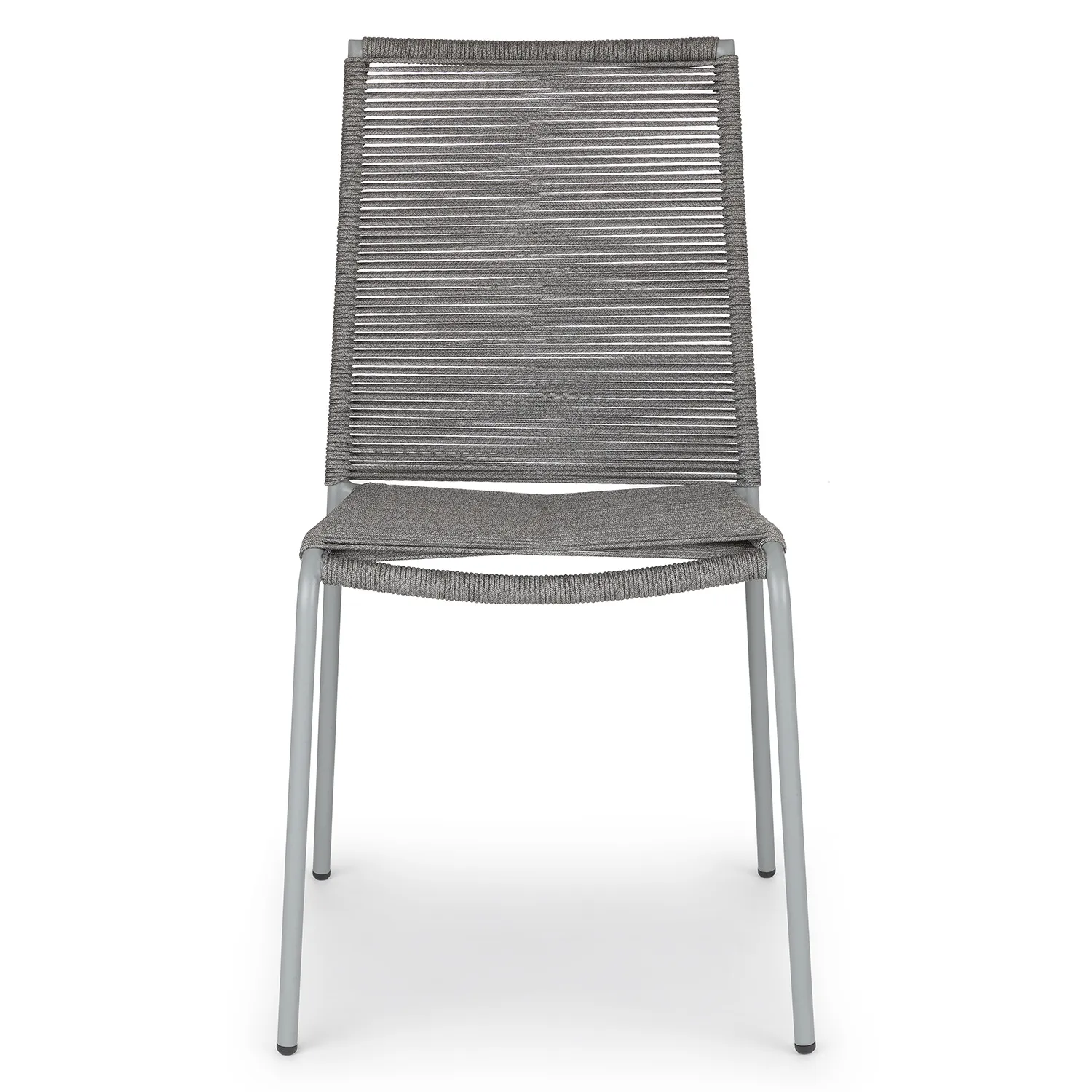 Zina Outdoor Stackable Dining Chair - Heathered Gray - Image 7
