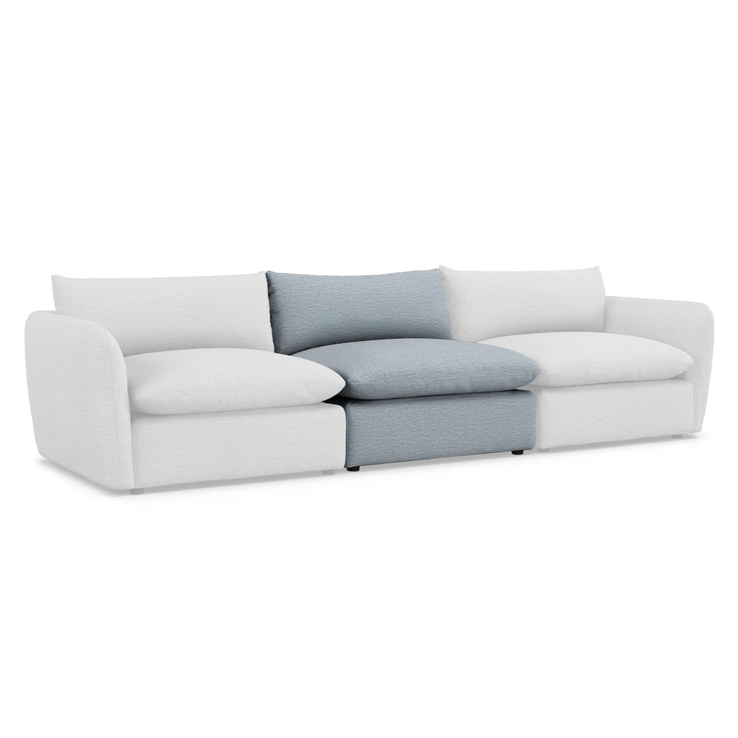 Leigh 39.5_ Armless Chair Module - Silver Light Blue - Image 8
