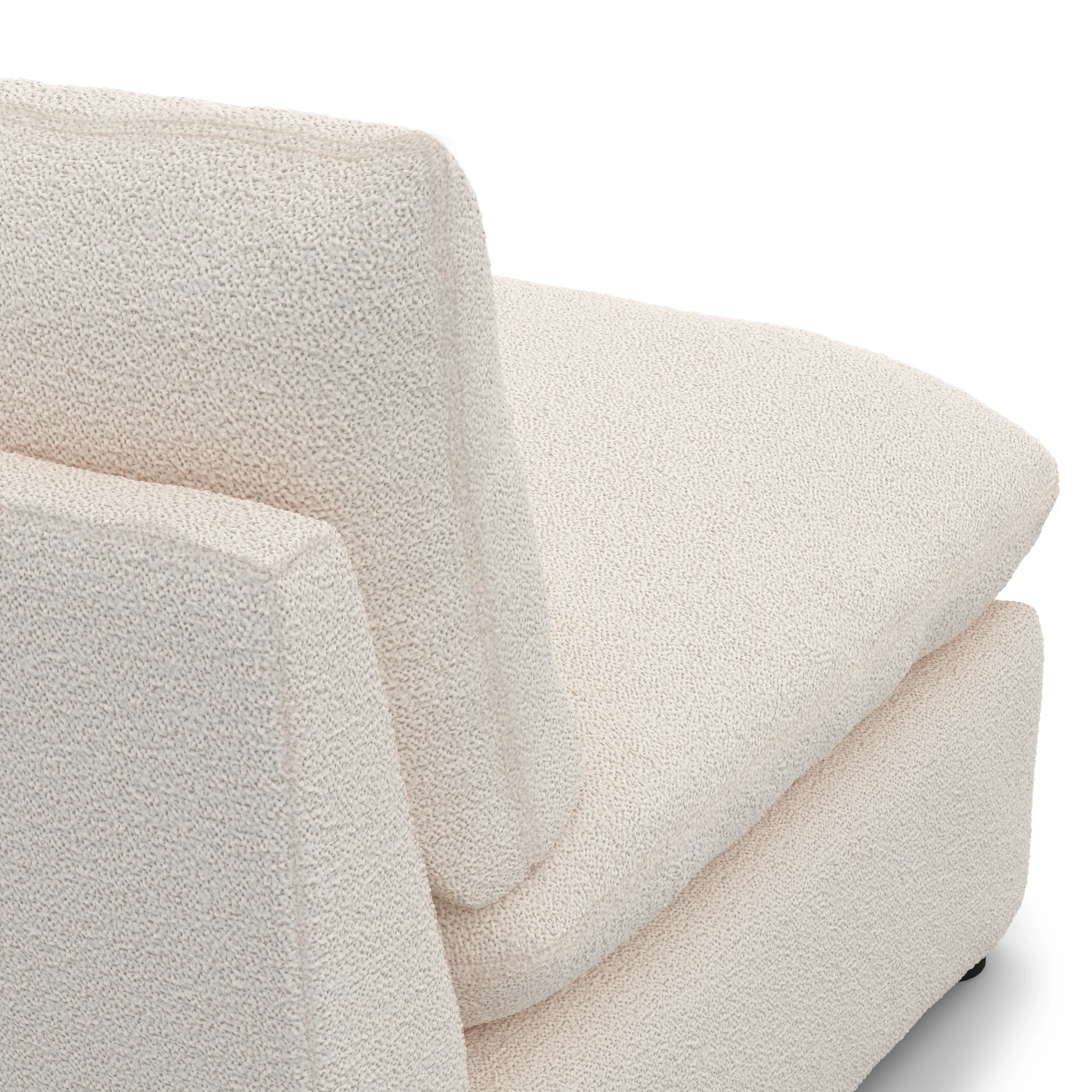 Leigh 79_ Armless Modular Sofa - Ivory Wool Bouclé - Image 8