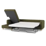 Vati 114_ Left Storage Sleeper Sectional - Natural Oak and Napa Moss