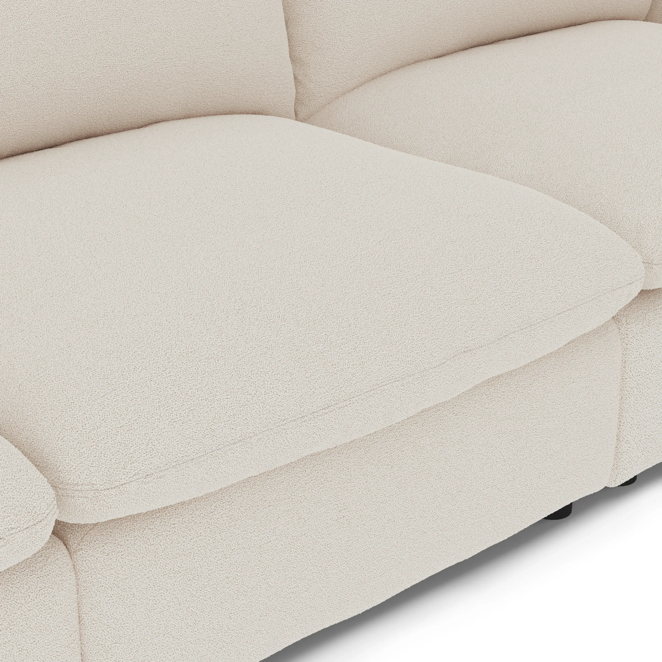Leigh 131.5_ Modular Sofa - Ivory Wool Bouclé - Image 5