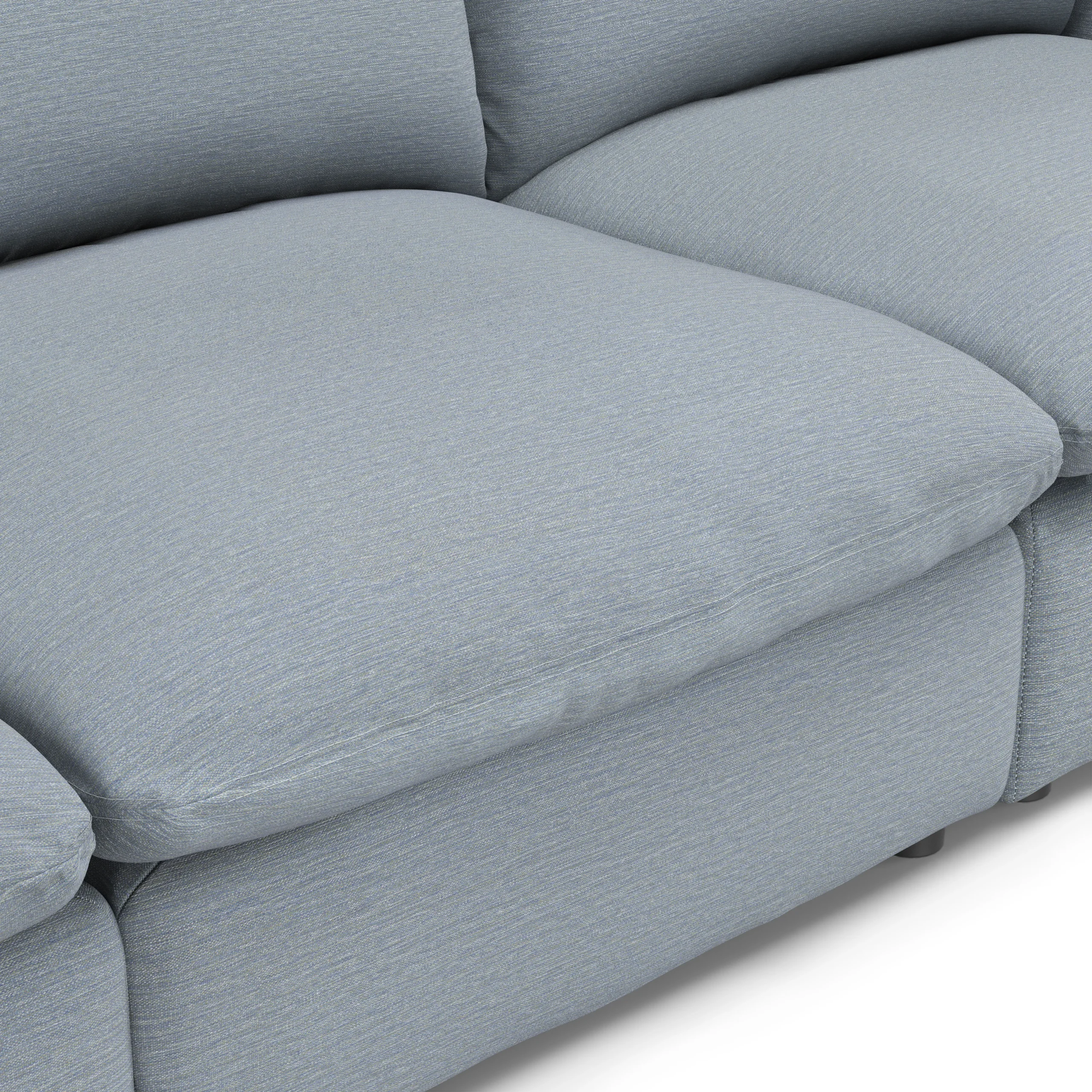 Leigh 131.5_ Modular Sofa - Silver Light Blue - Image 8