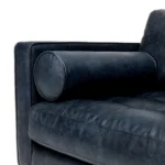 Sven 42_ Tufted Leather Lounge Chair - Oxford Blue
