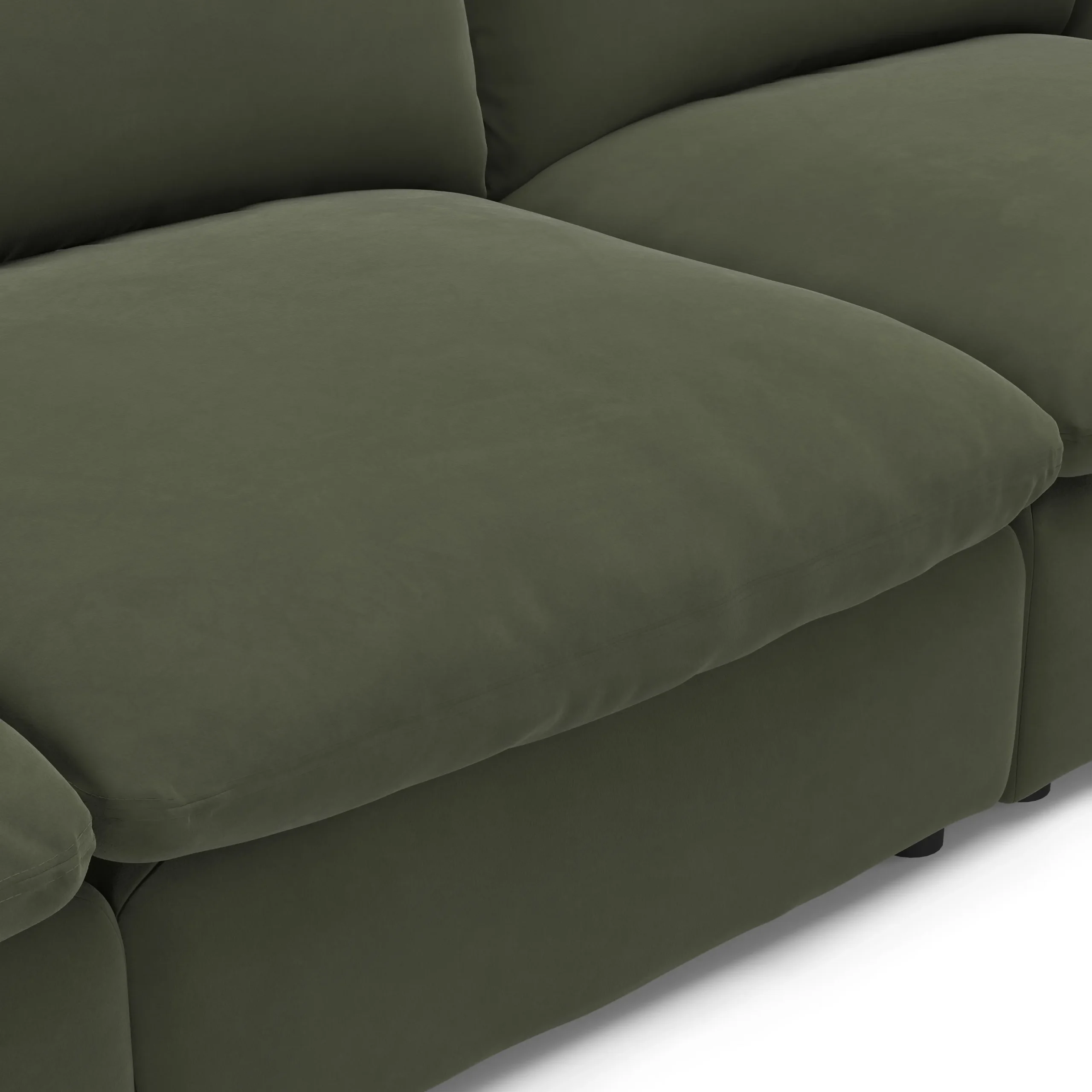 Leigh 131.5_ Velvet Modular Sofa - Hale Fir Green - Image 7