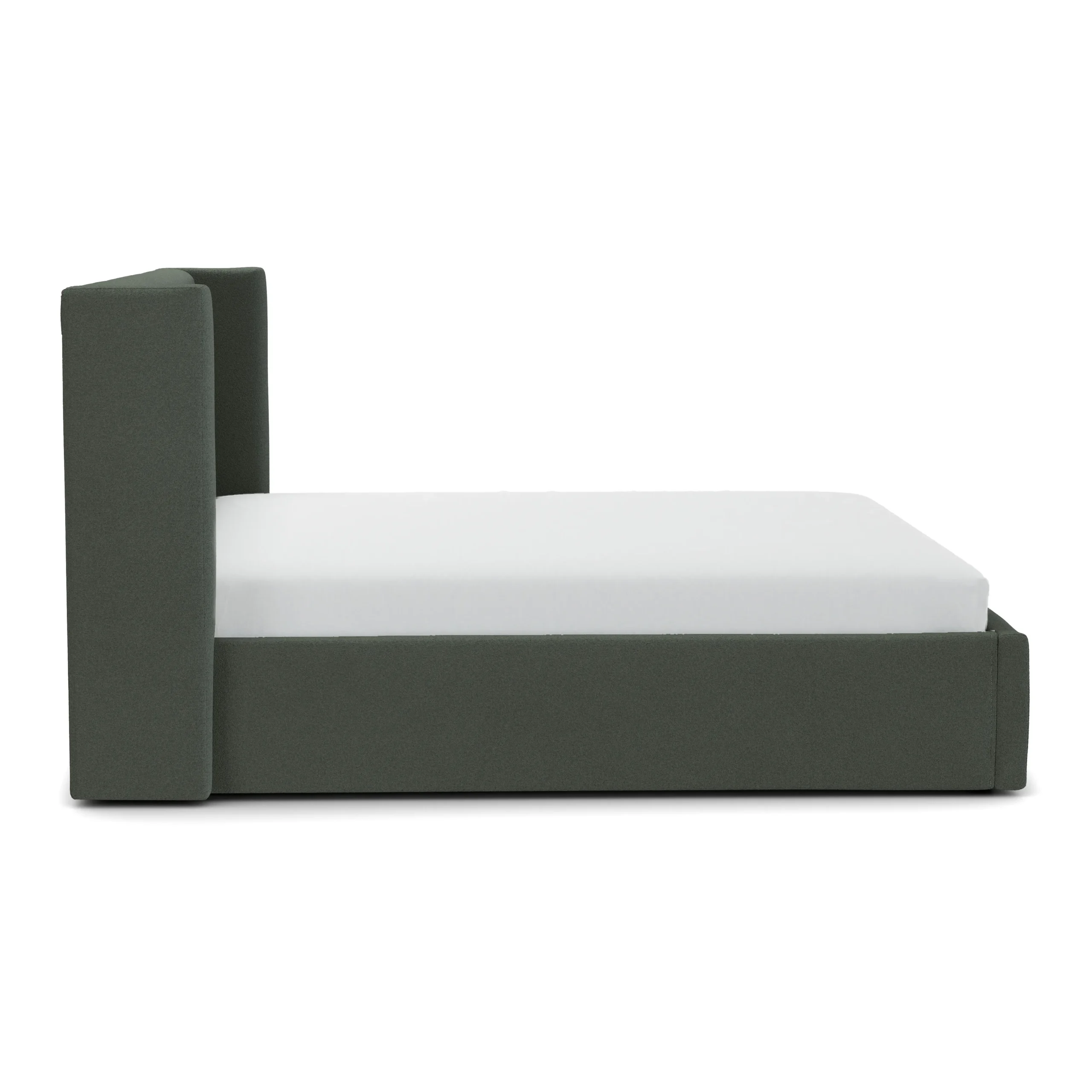 Calabri King Upholstered Bed - Green Wool Bouclé - Image 6