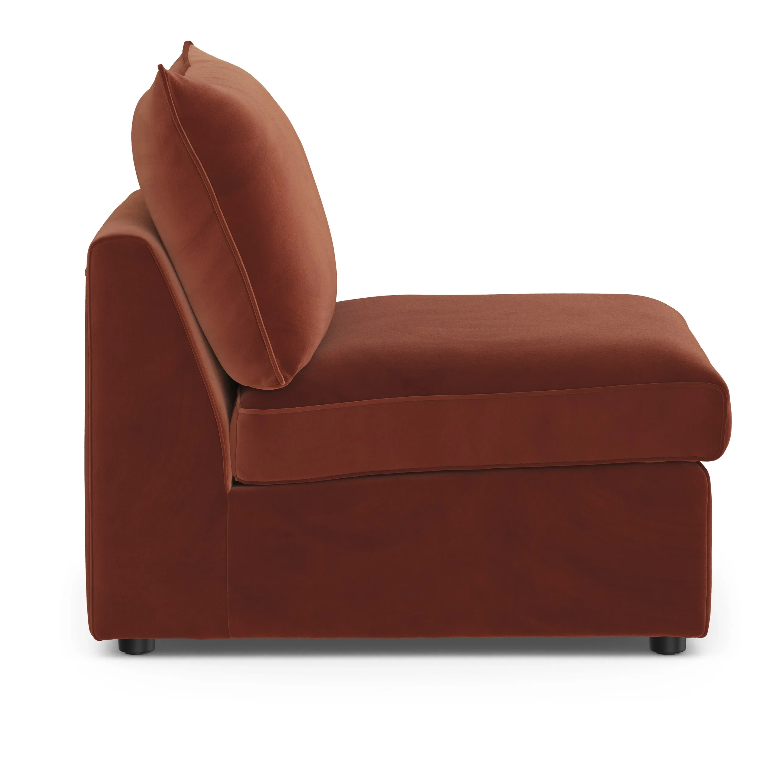 Lenae 32_ Velvet Armless Chair Module - Hale Rust - Image 8