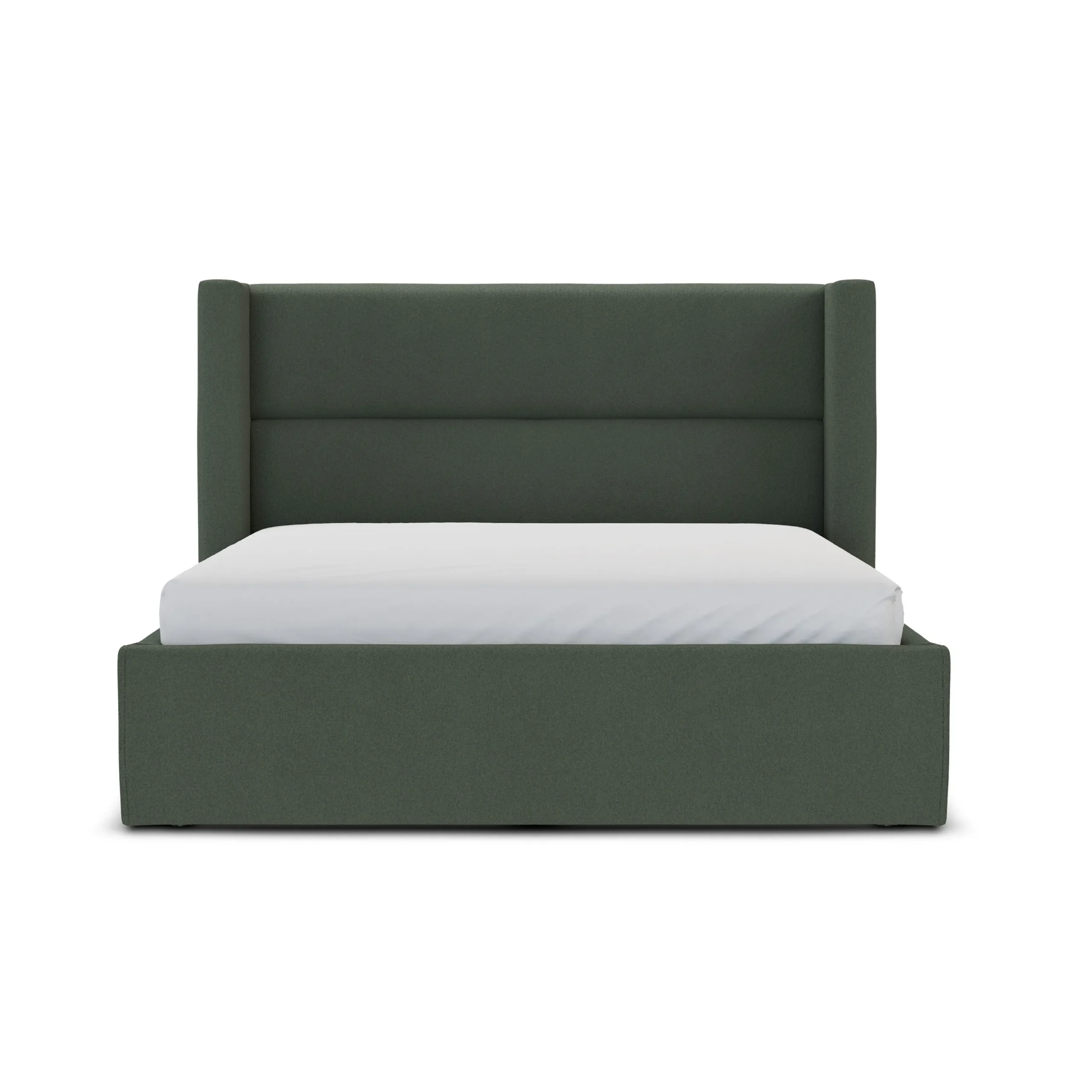 Calabri Queen Upholstered Bed - Green Wool Bouclé - Image 11