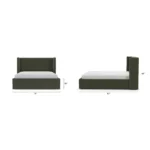 Calabri Queen Velvet Bed - Hale Fir Green