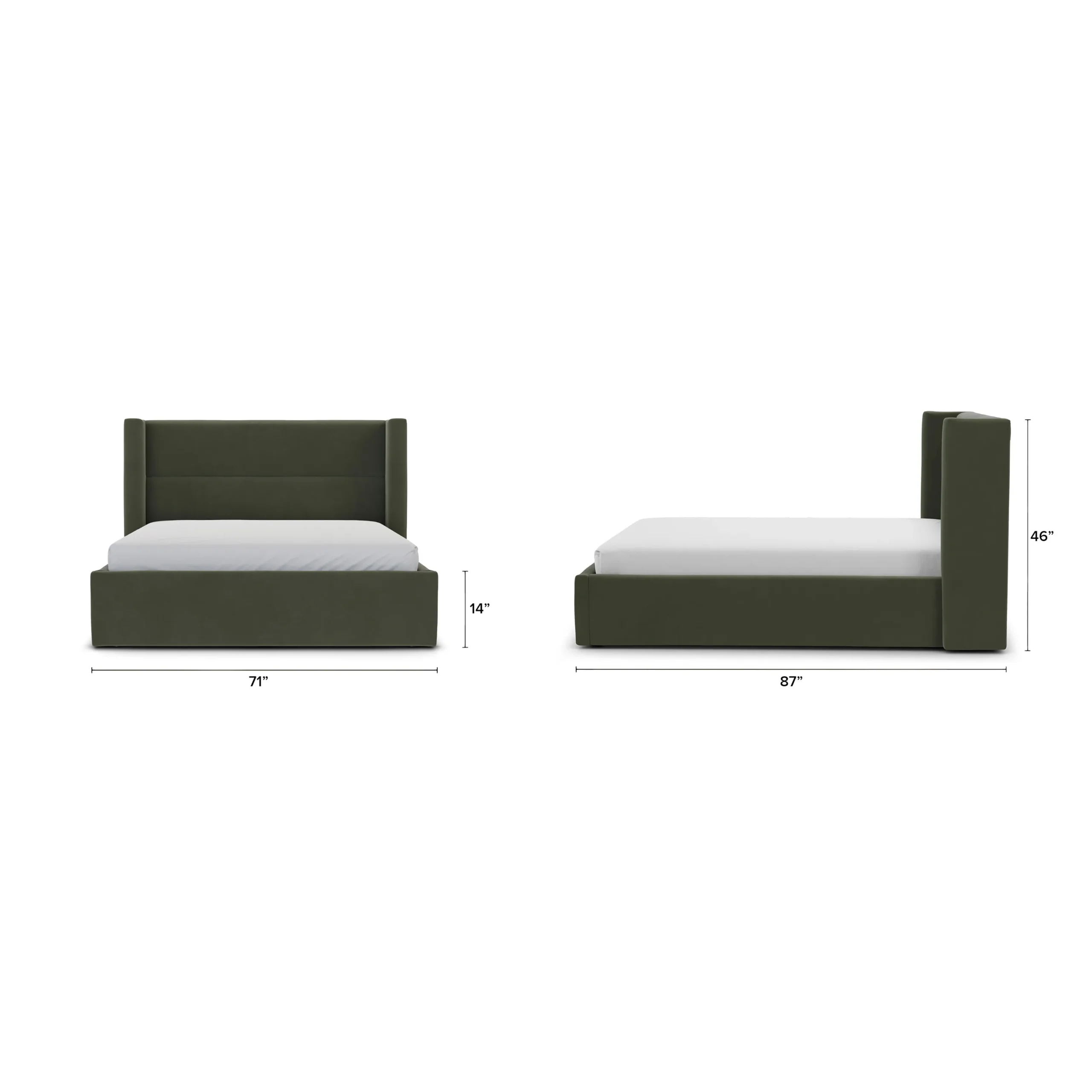 Calabri Queen Velvet Bed - Hale Fir Green - Image 9
