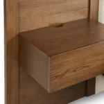 Cassie Queen Upholstered Bed with Nightstands - Smoked Oak and Taupe Chenille