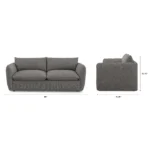 Leigh 86_ Sofa Bed - Silver Gray