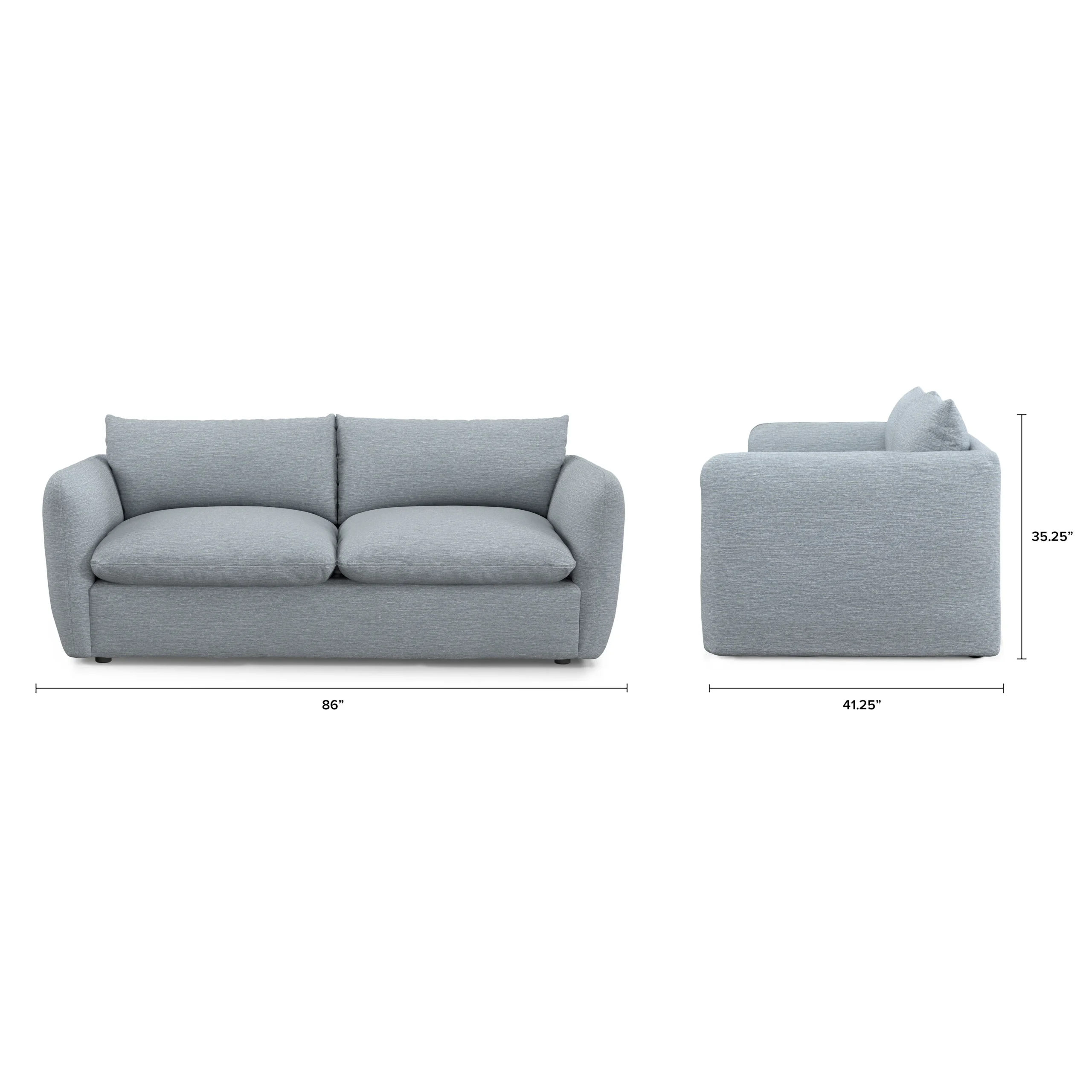 Leigh 86_ Sofa Bed - Silver Light Blue - Image 14