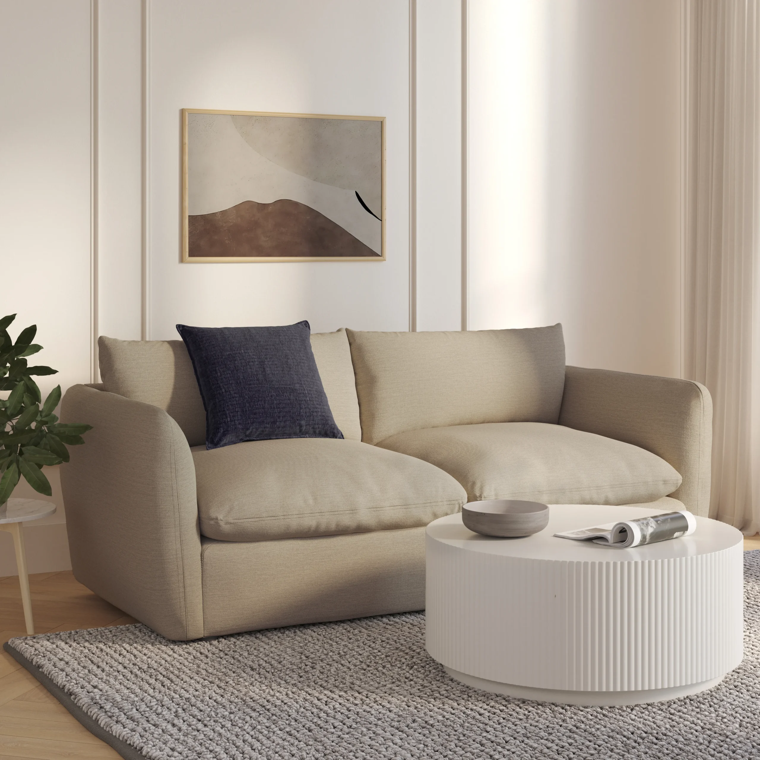 Leigh 86_ Sofa Bed - Silver Taupe