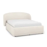 Kayra Queen Upholstered Storage Bed - Ivory Bouclé