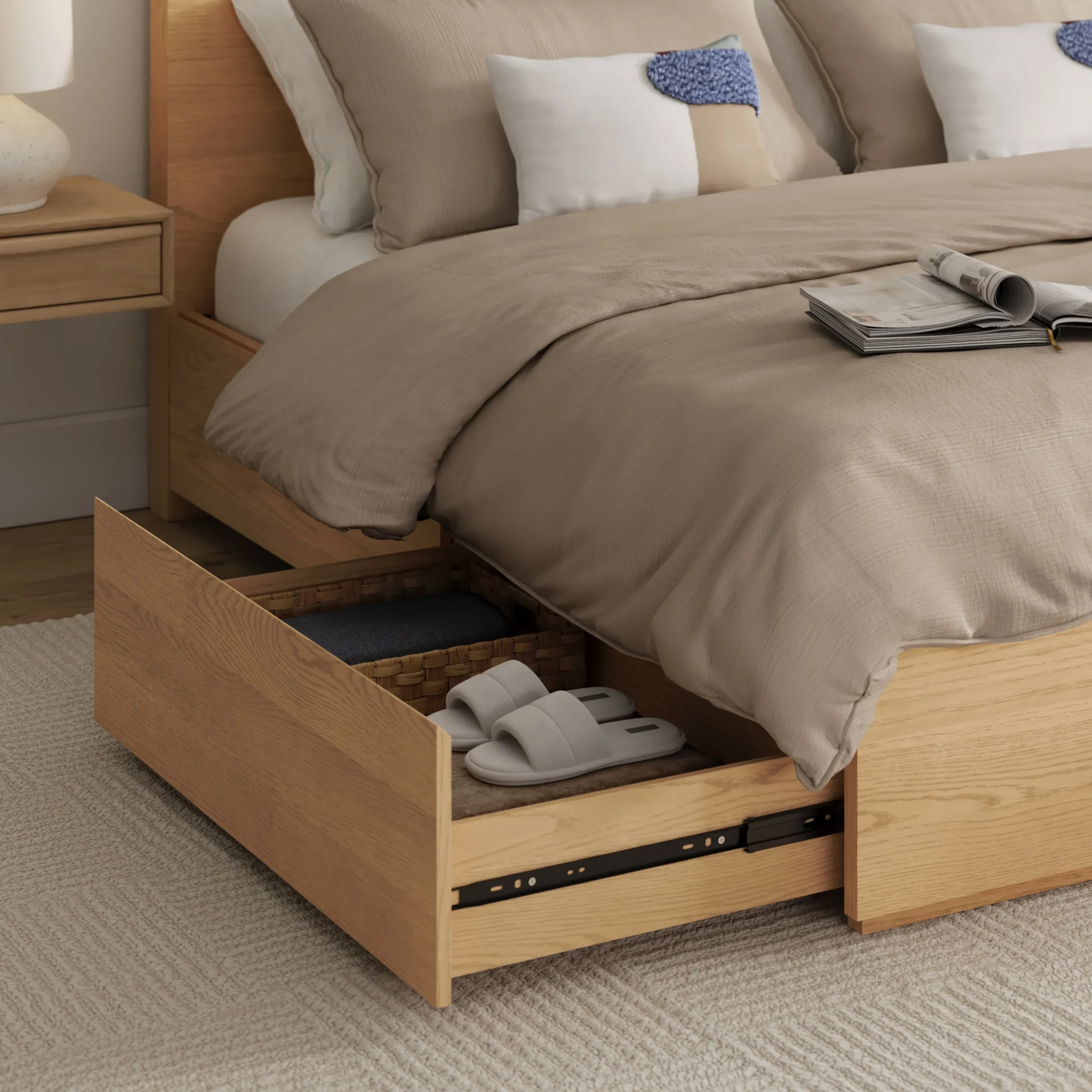 Leif King Storage Bed - White Oak - Image 13
