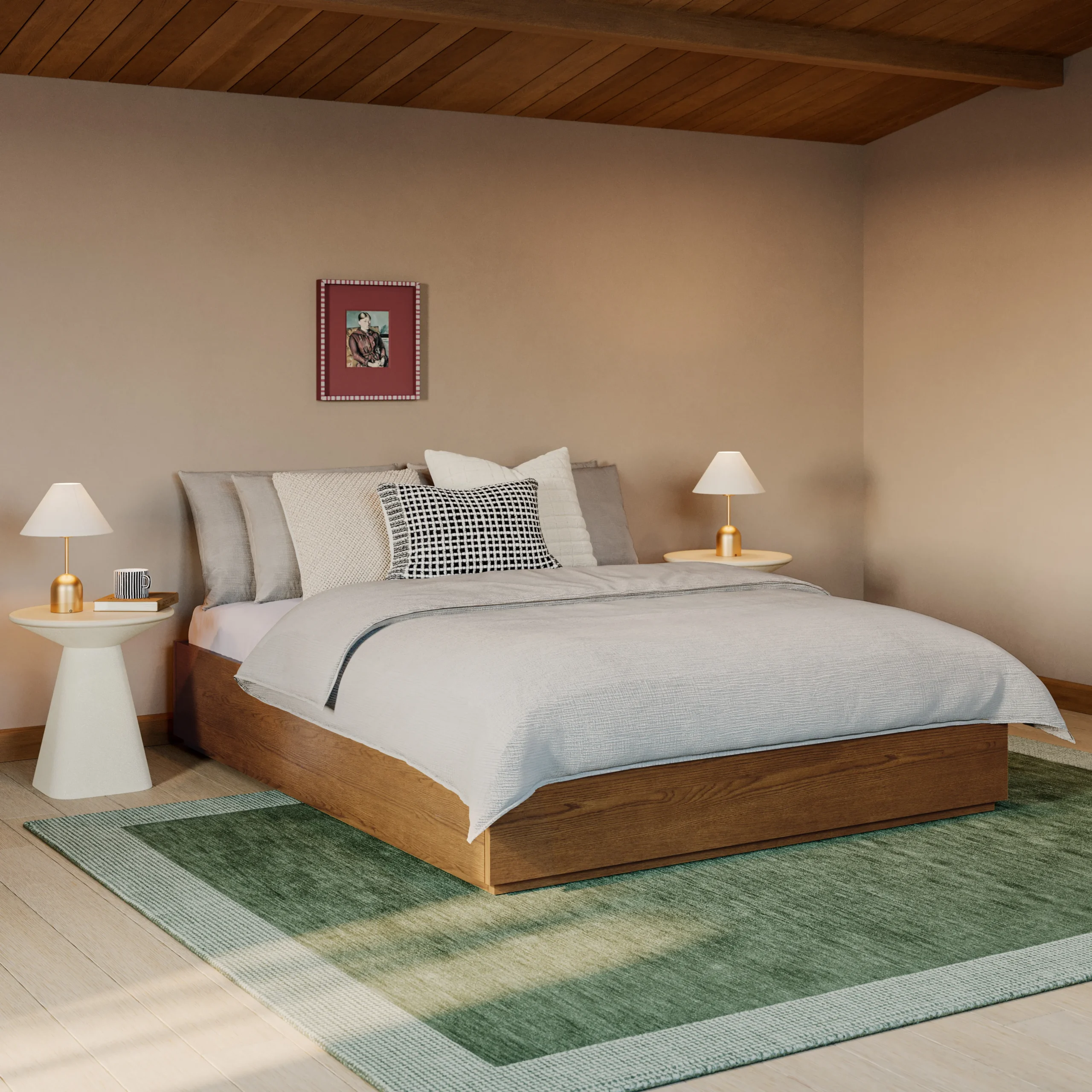 Leif Queen Platform Bed - Smoked Oak