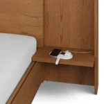 Leif Queen Storage Bed with Nightstands Set - Smoked Oak