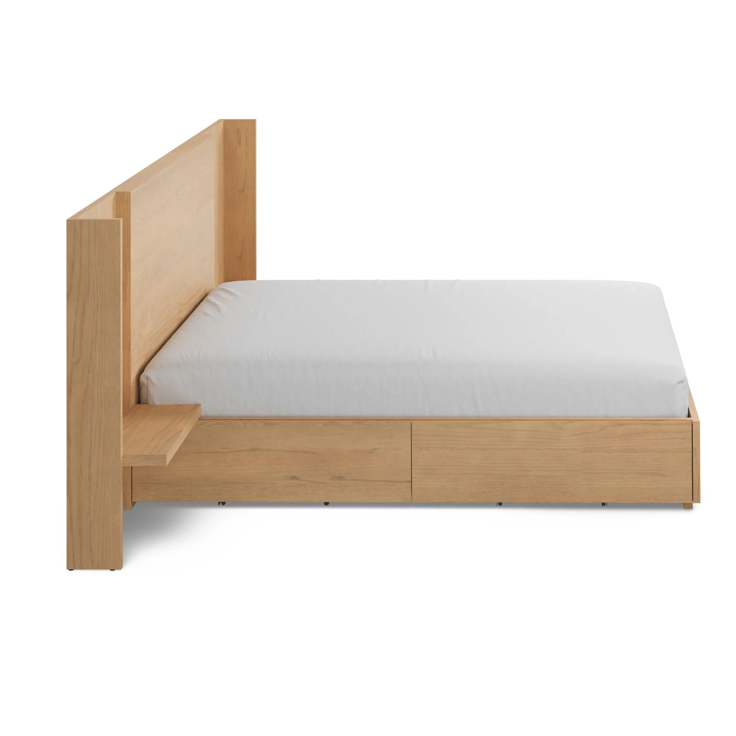 Leif Queen Storage Bed with Nightstands Set - White Oak - Image 14