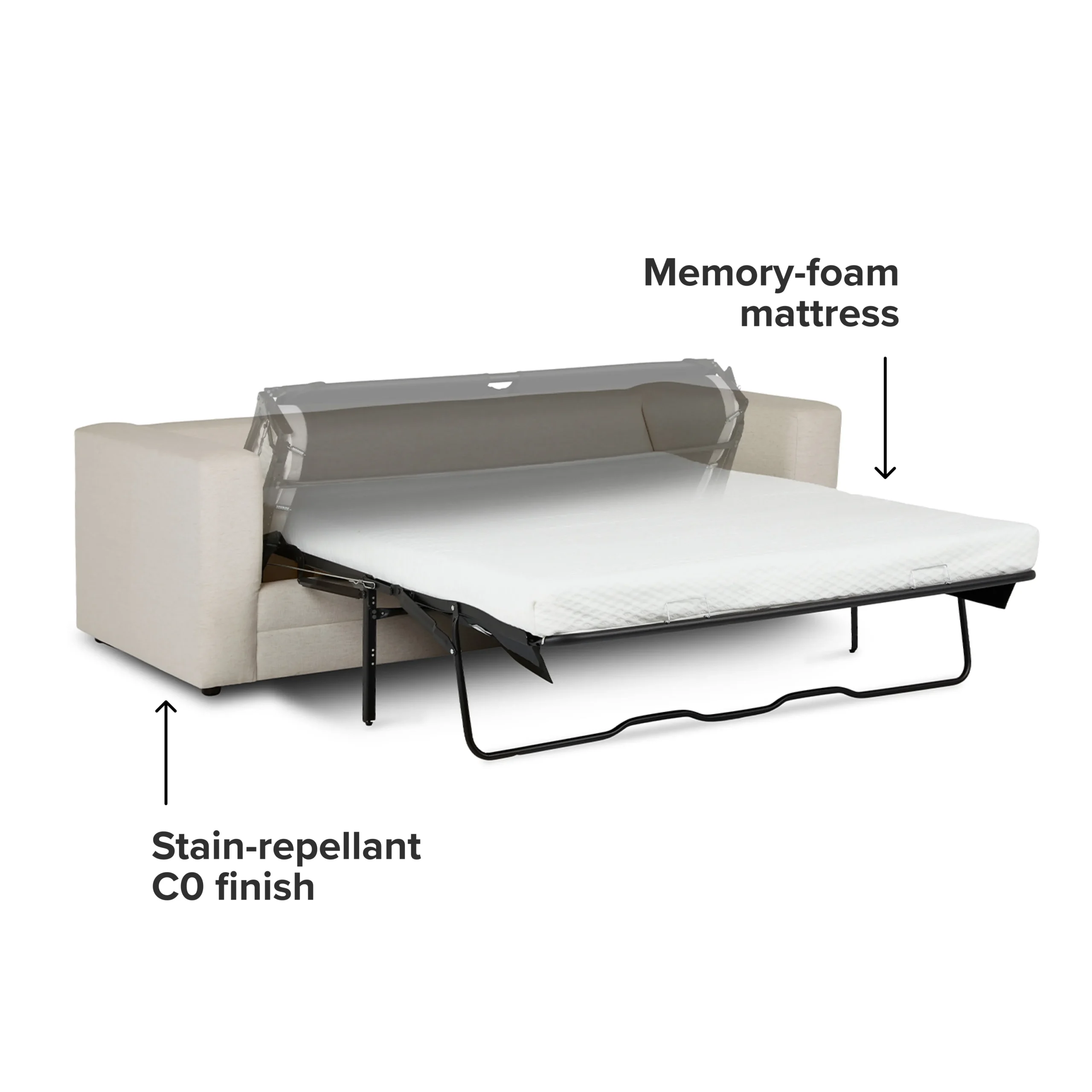 Riley 84_ Sofa Bed - Napa White - Image 5