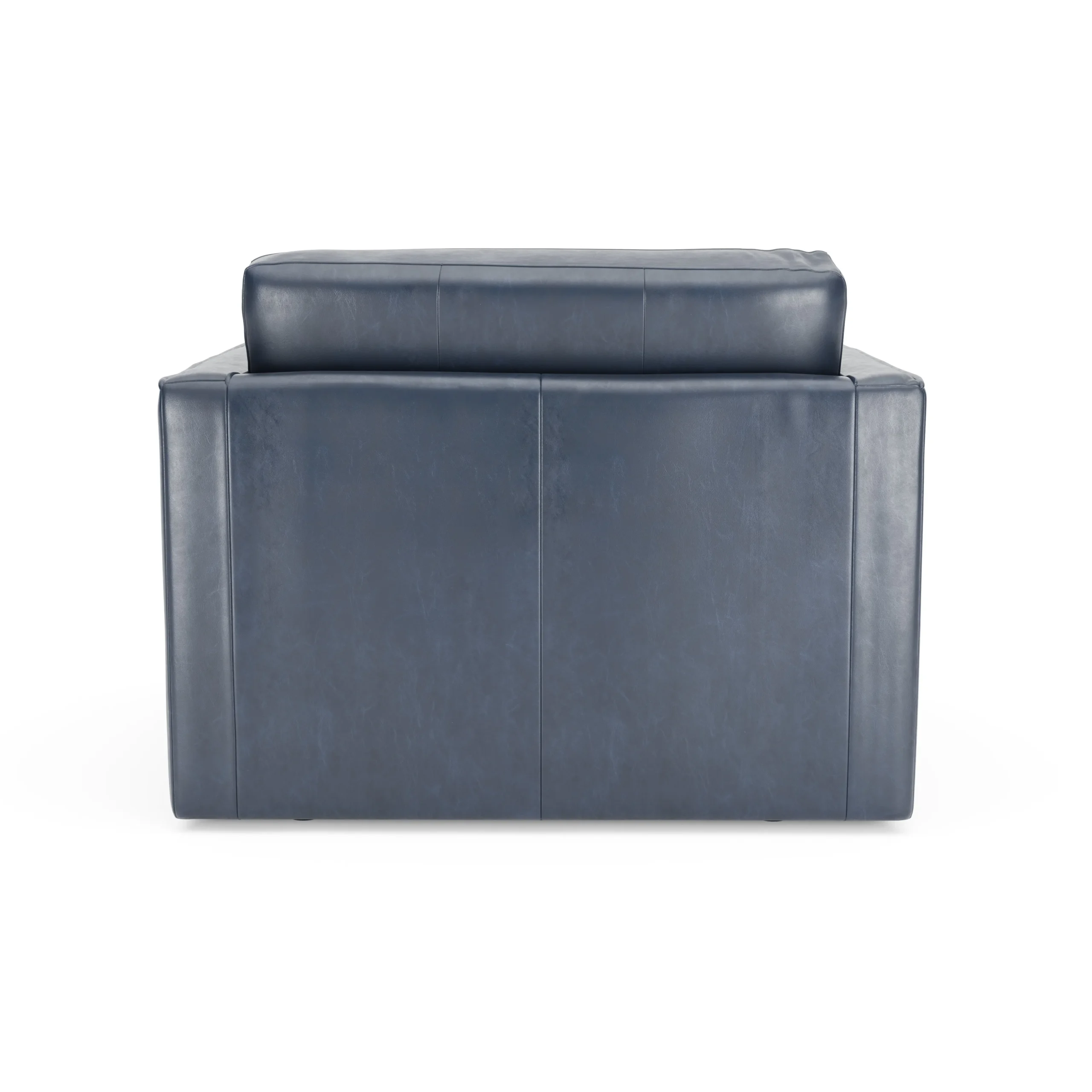 Sven 45.5_ Tufted Leather Sleeper Chair - Oxford Blue - Image 7
