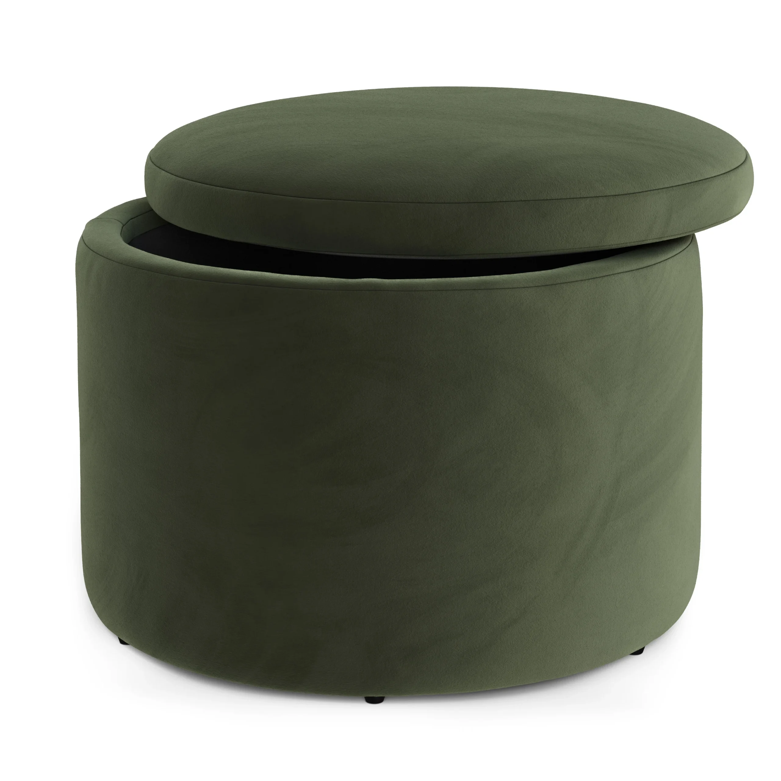 Benson 23.5_ Velvet Storage Ottoman - Hale Fir Green - Image 8