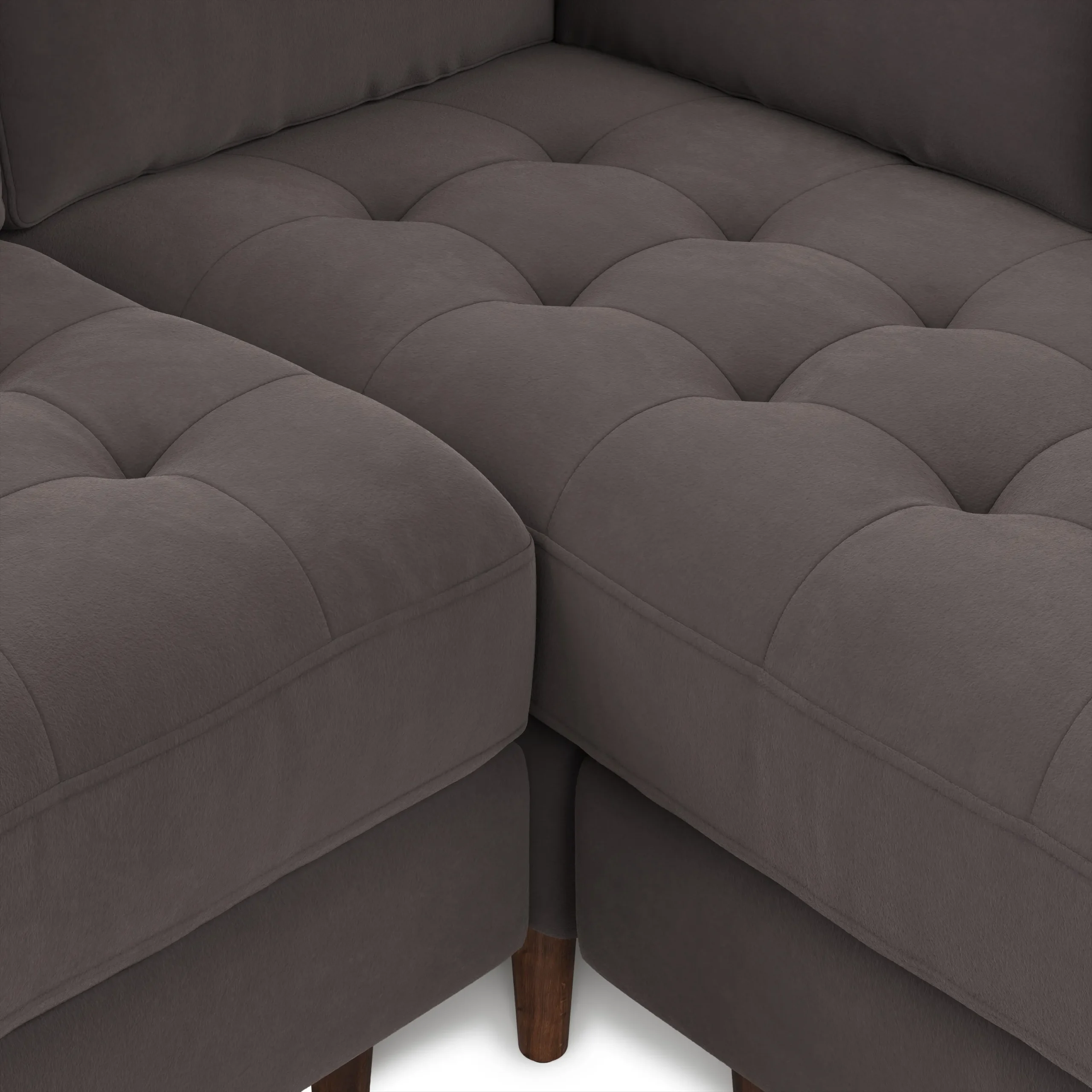 Sven 107_ Tufted Velvet Corner Sectional - Hale Warm Gray - Image 7