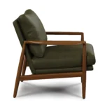 Bavel 26_ Leather Lounge Set - Walnut and Charme Green