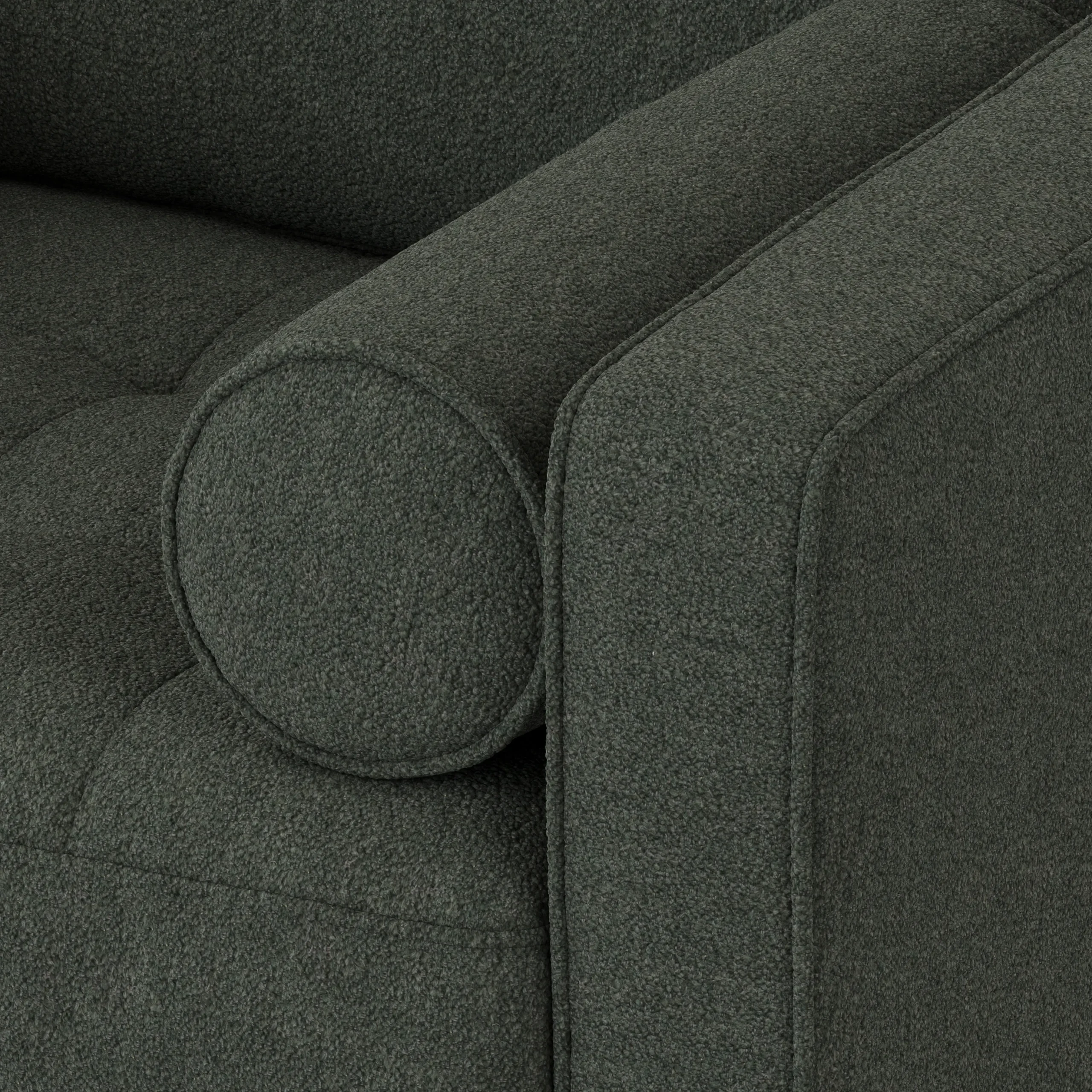 Sven 42_ Tufted Lounge Chair - Green Wool Bouclé - Image 6