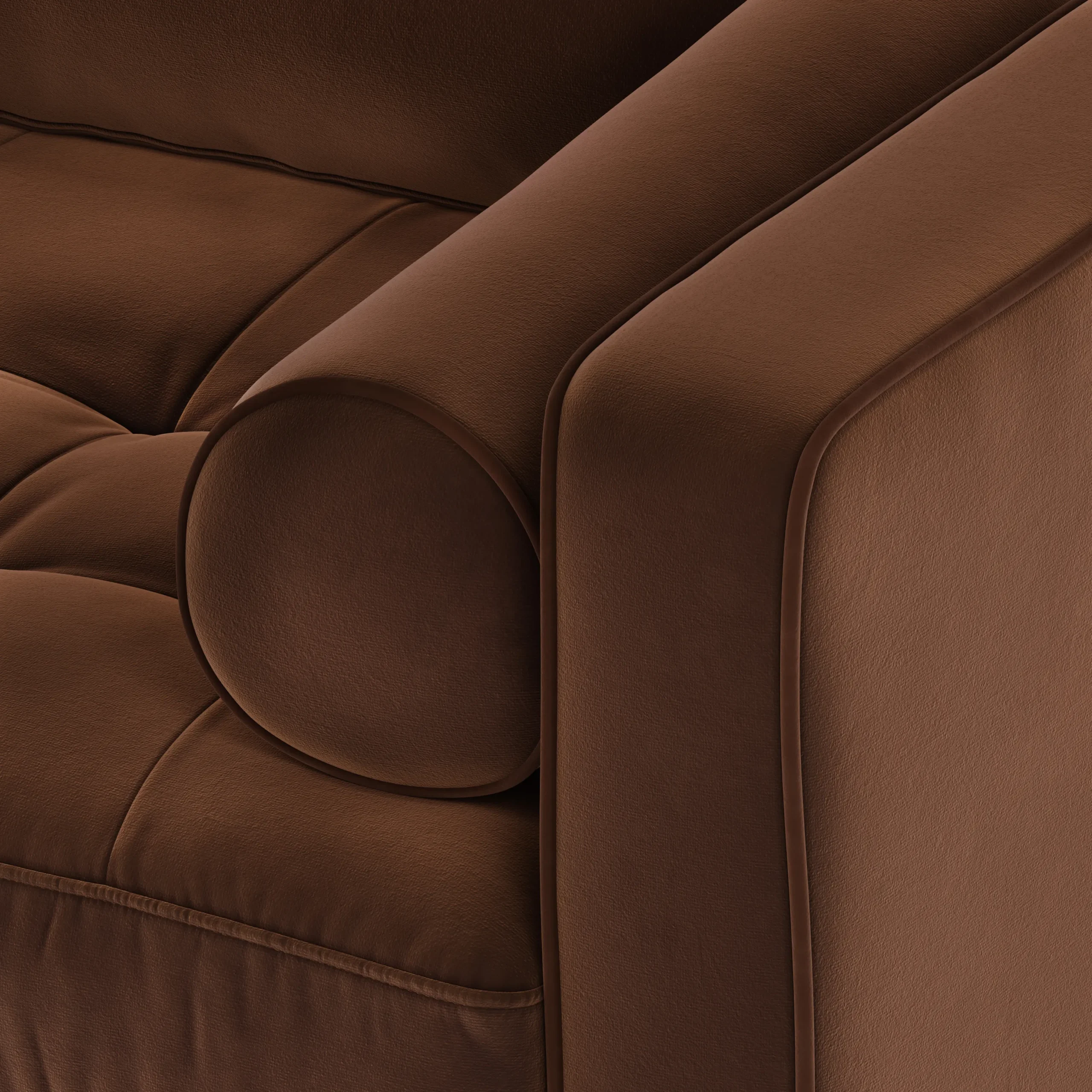 Sven 42_ Tufted Velvet Lounge Chair - Plush Pacific Brown - Image 5