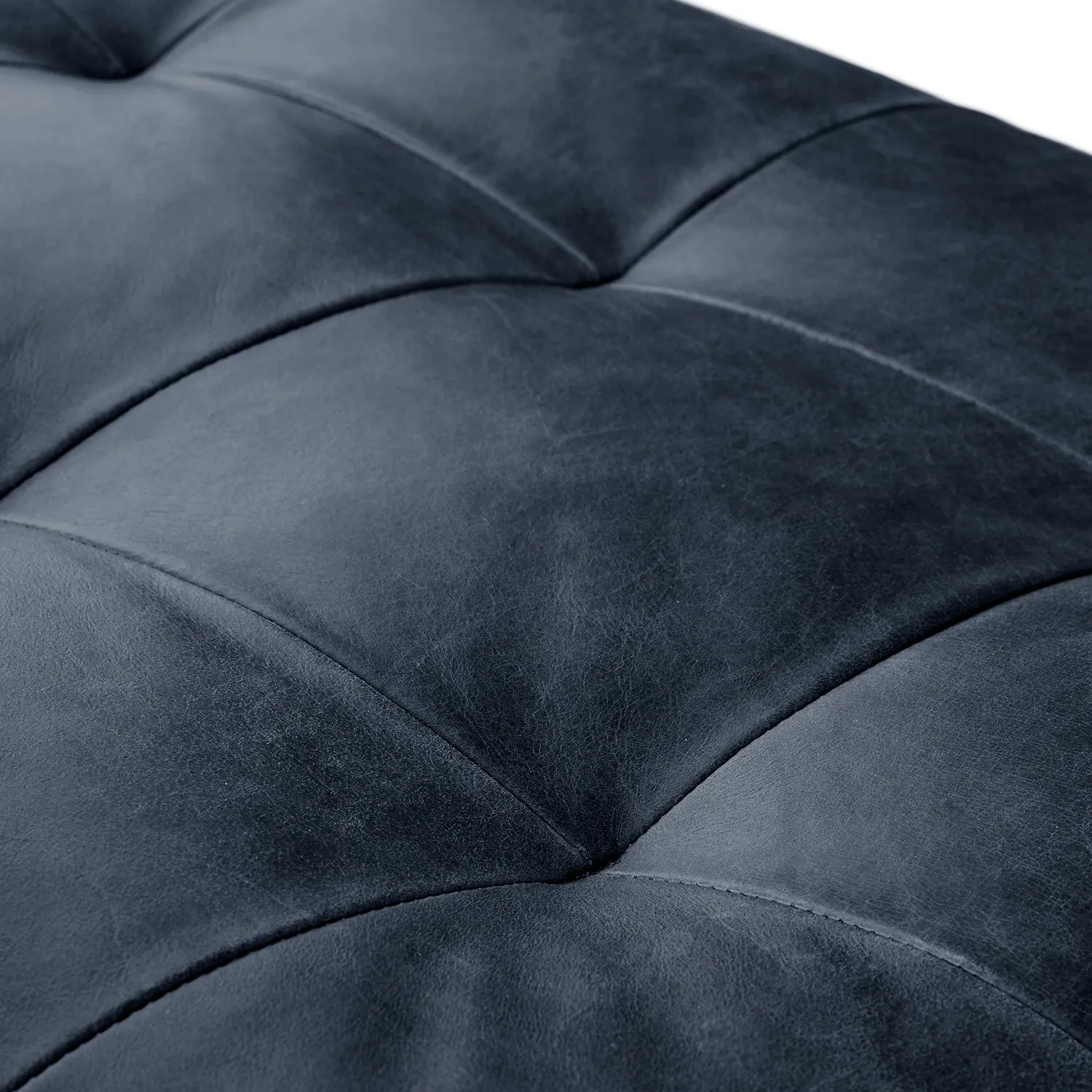 Sven 30_ Leather Ottoman - Oxford Blue - Image 7