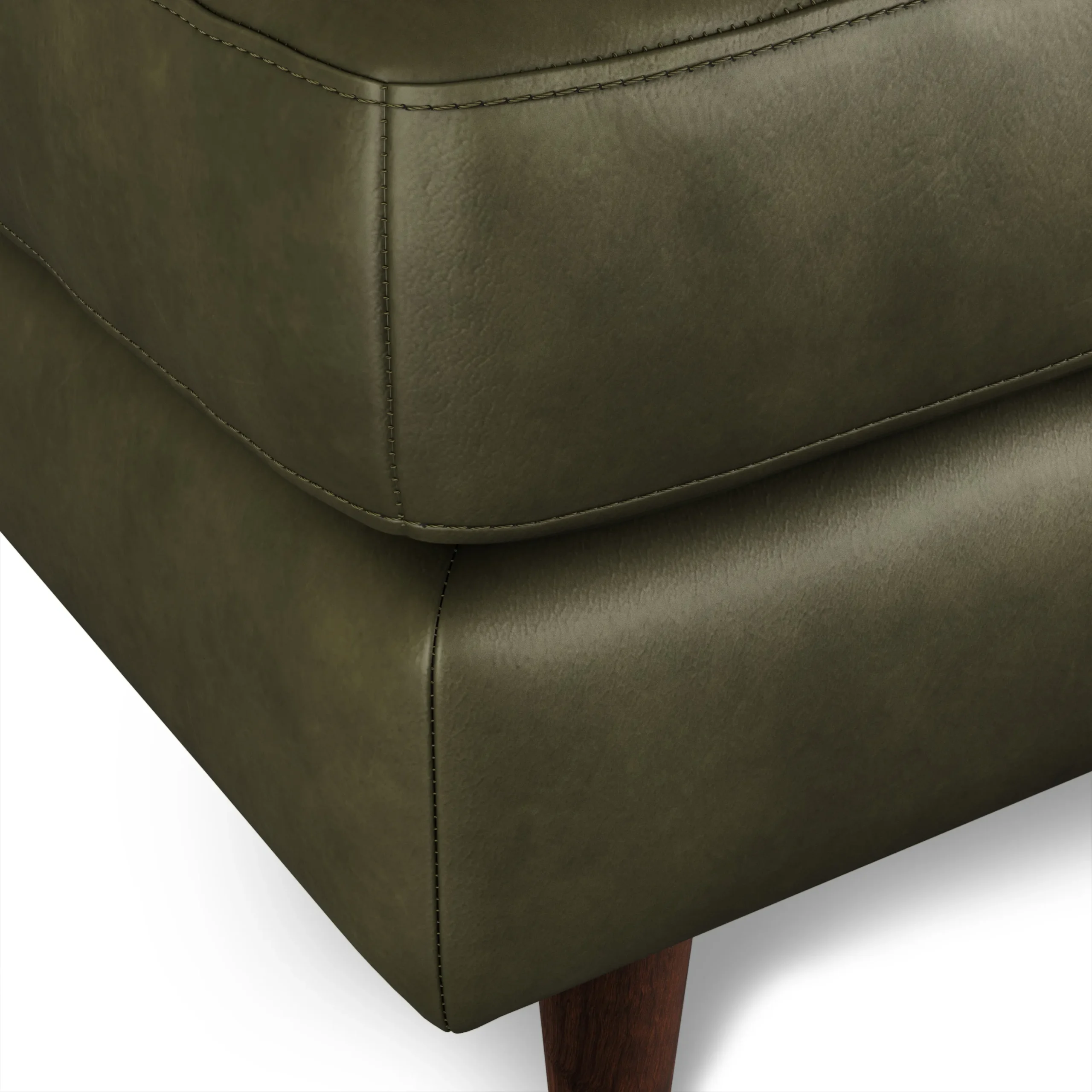 Sven 30_ Leather Ottoman - Charme Green - Image 6