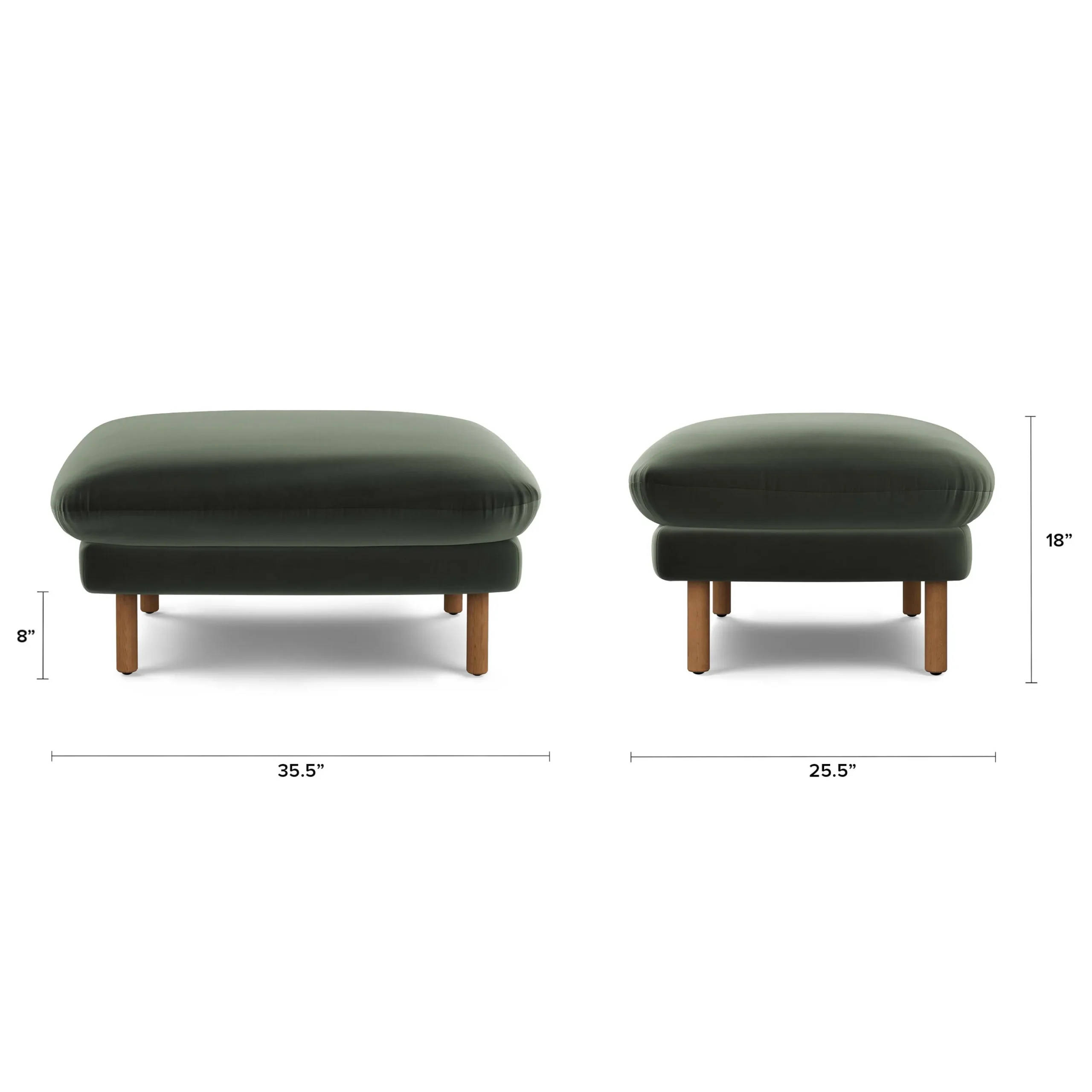Sanders 35.5_ Velvet Ottoman - Plush Pacific Green - Image 2