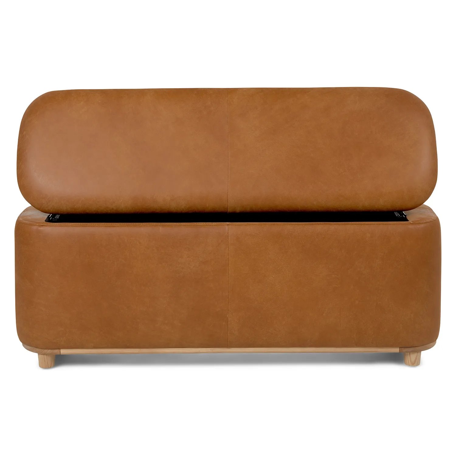 Maribo 48_ Leather Storage Ottoman - Rawhide Tan - Image 8
