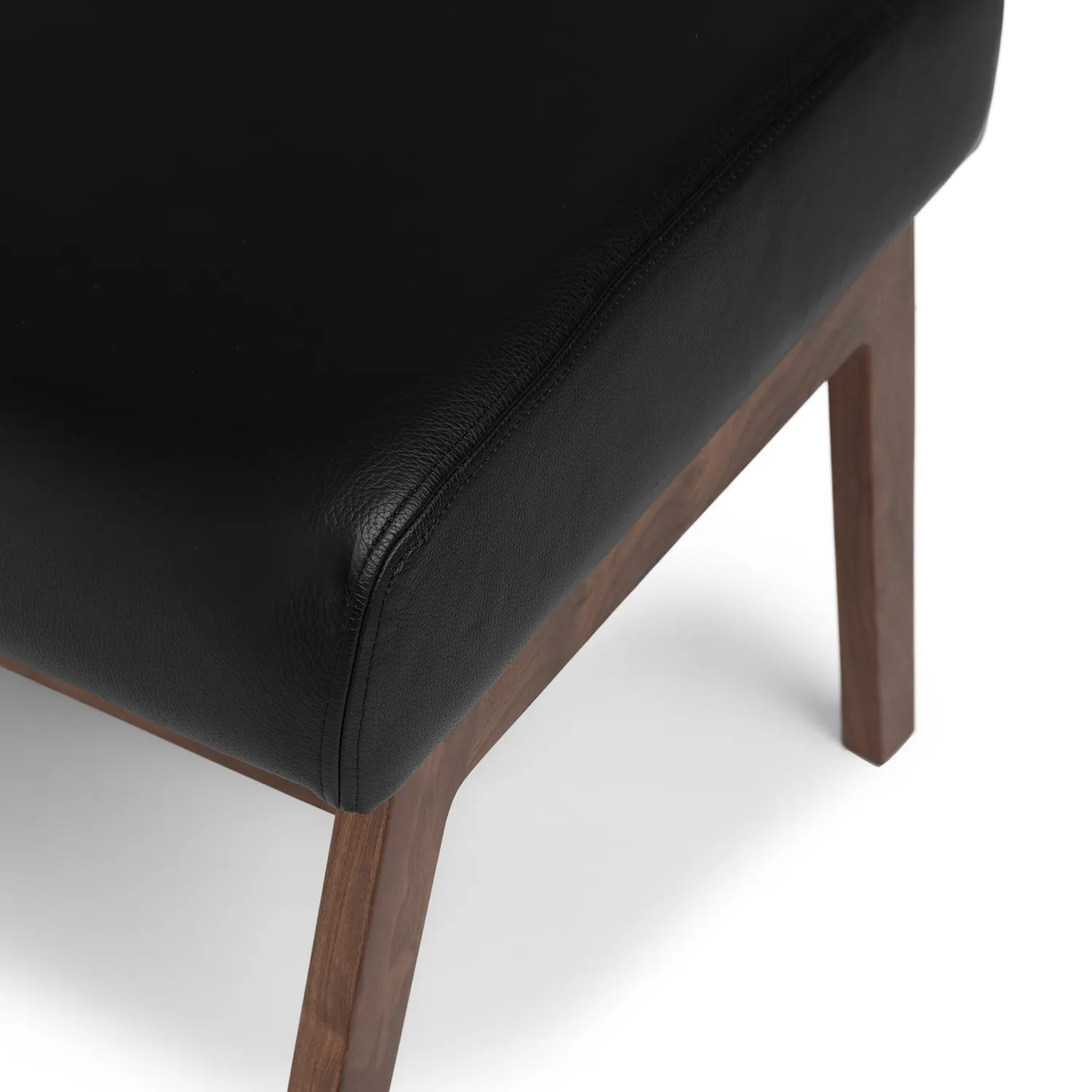 Otio 22_ Leather Ottoman - Walnut and Black - Image 8
