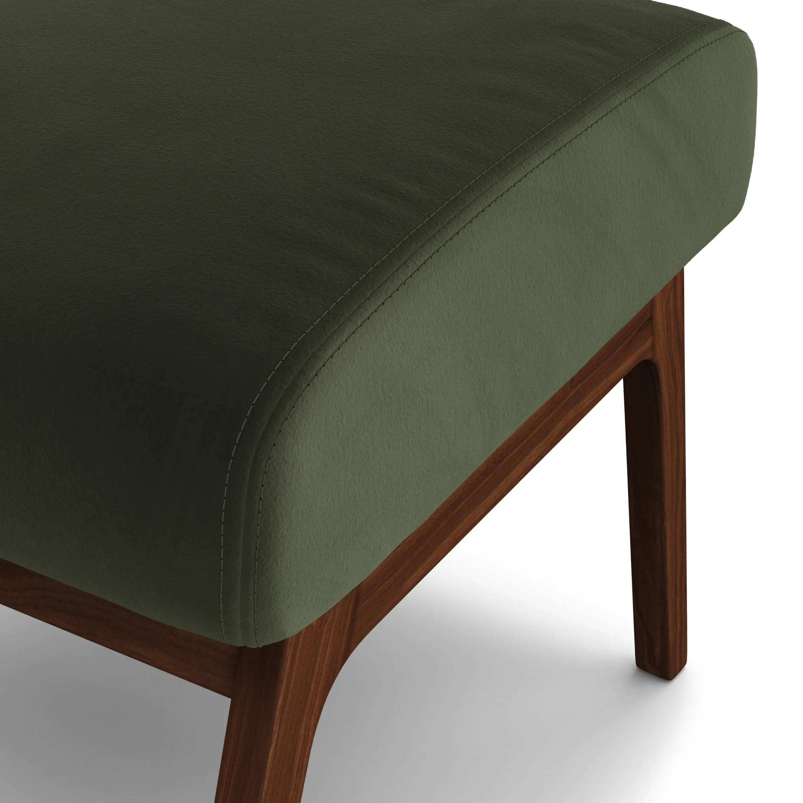 Otio 22_ Velvet Ottoman - Walnut and Hale Fir Green - Image 8