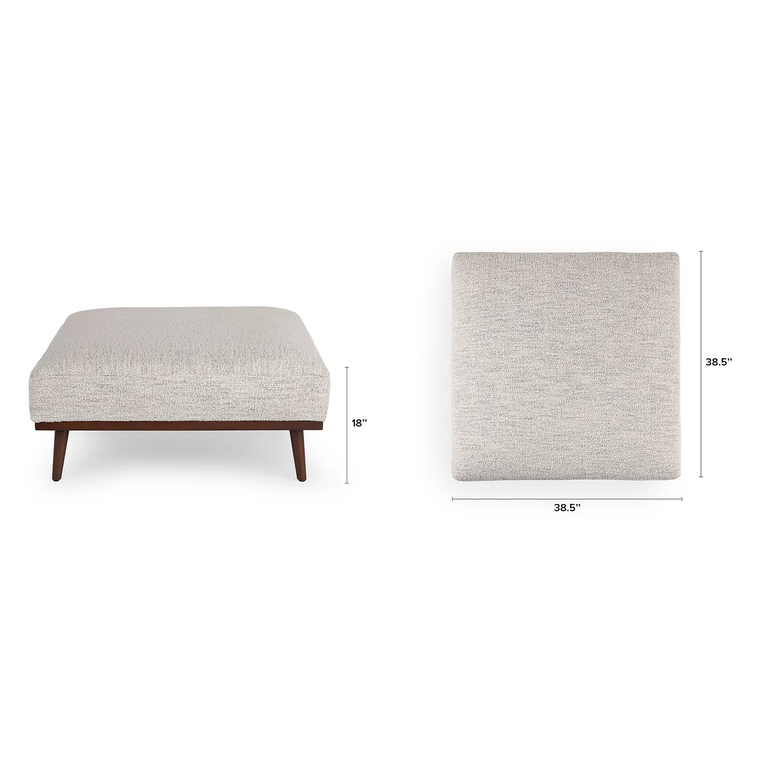 Rhett 38.5_ Ottoman - Pepper Ivory - Image 8