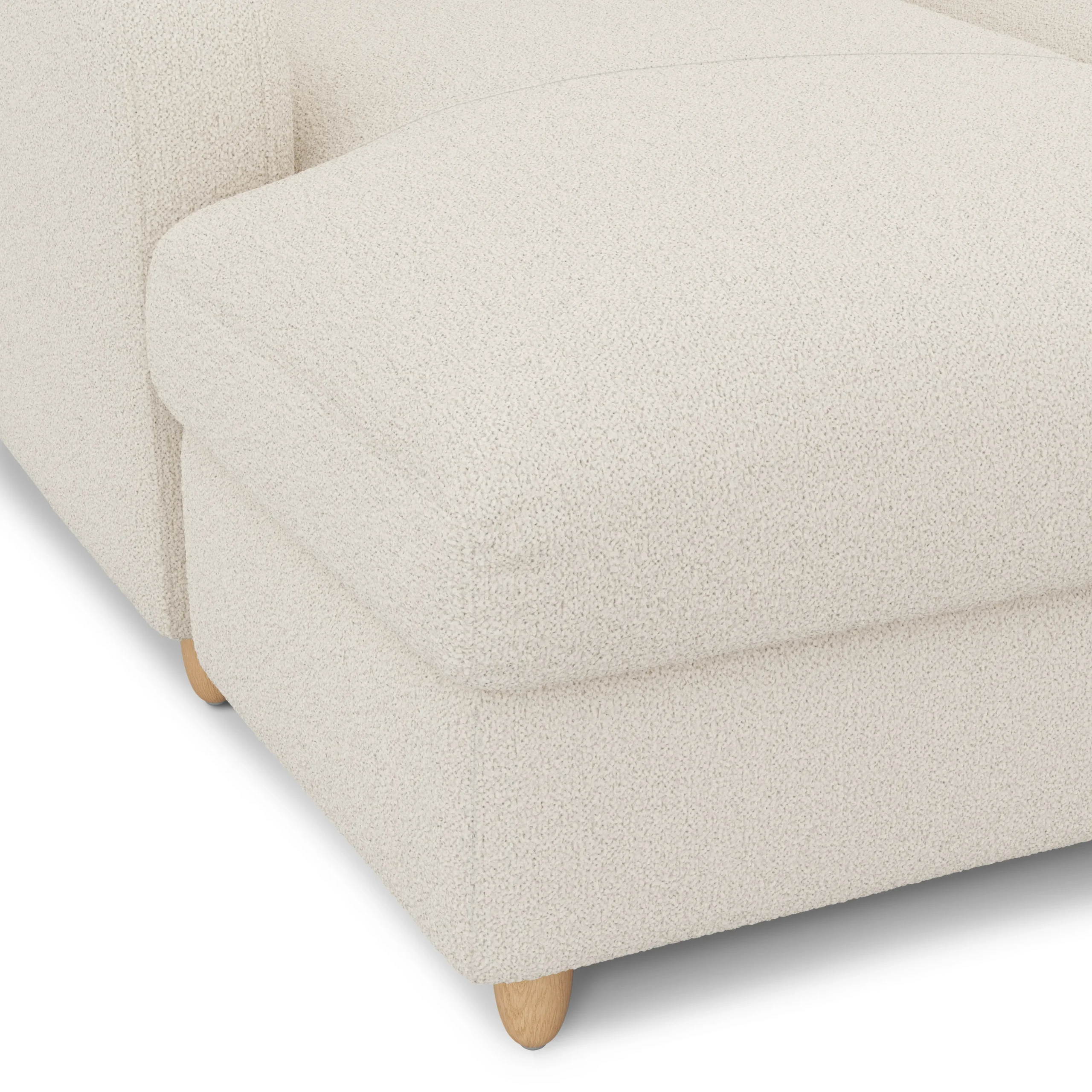 Vati 80_ Left Storage Sectional - Natural Oak and Ivory Wool Bouclé - Image 8