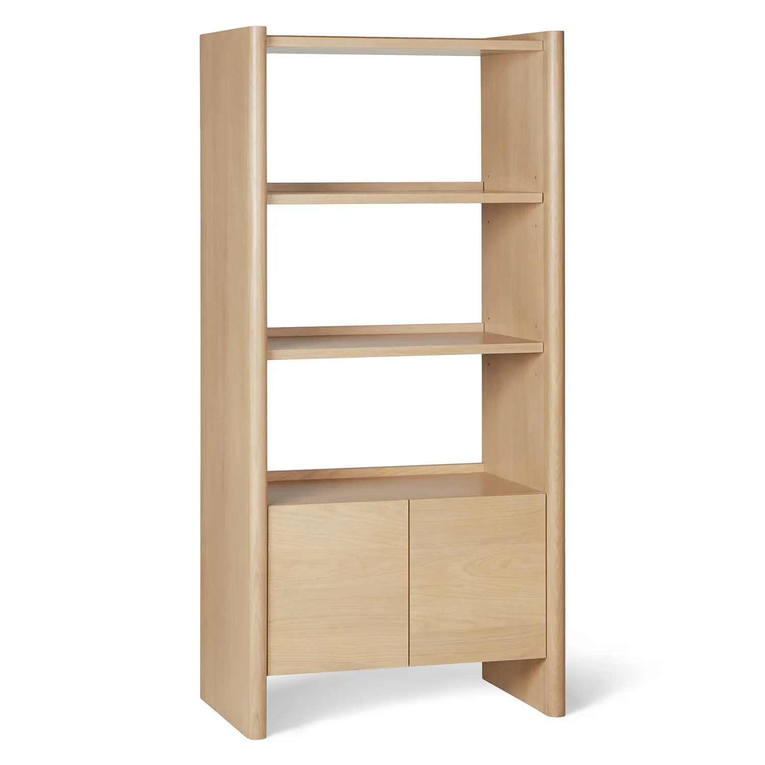 Torme 34_ Bookcase with Storage, Tall - White Oak - Image 8