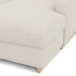 Vati 80_ Right Storage Sectional - Natural Oak and Ivory Wool Bouclé