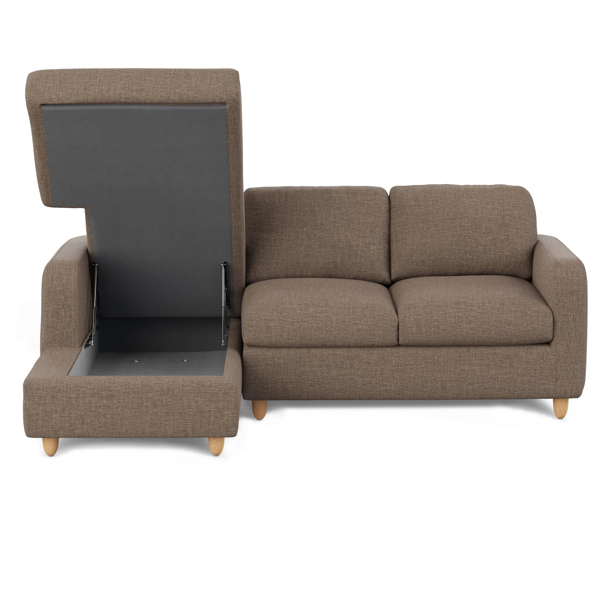 Vati 90.5_ Left Storage Sectional - Natural Oak and Buckler Brown - Image 4