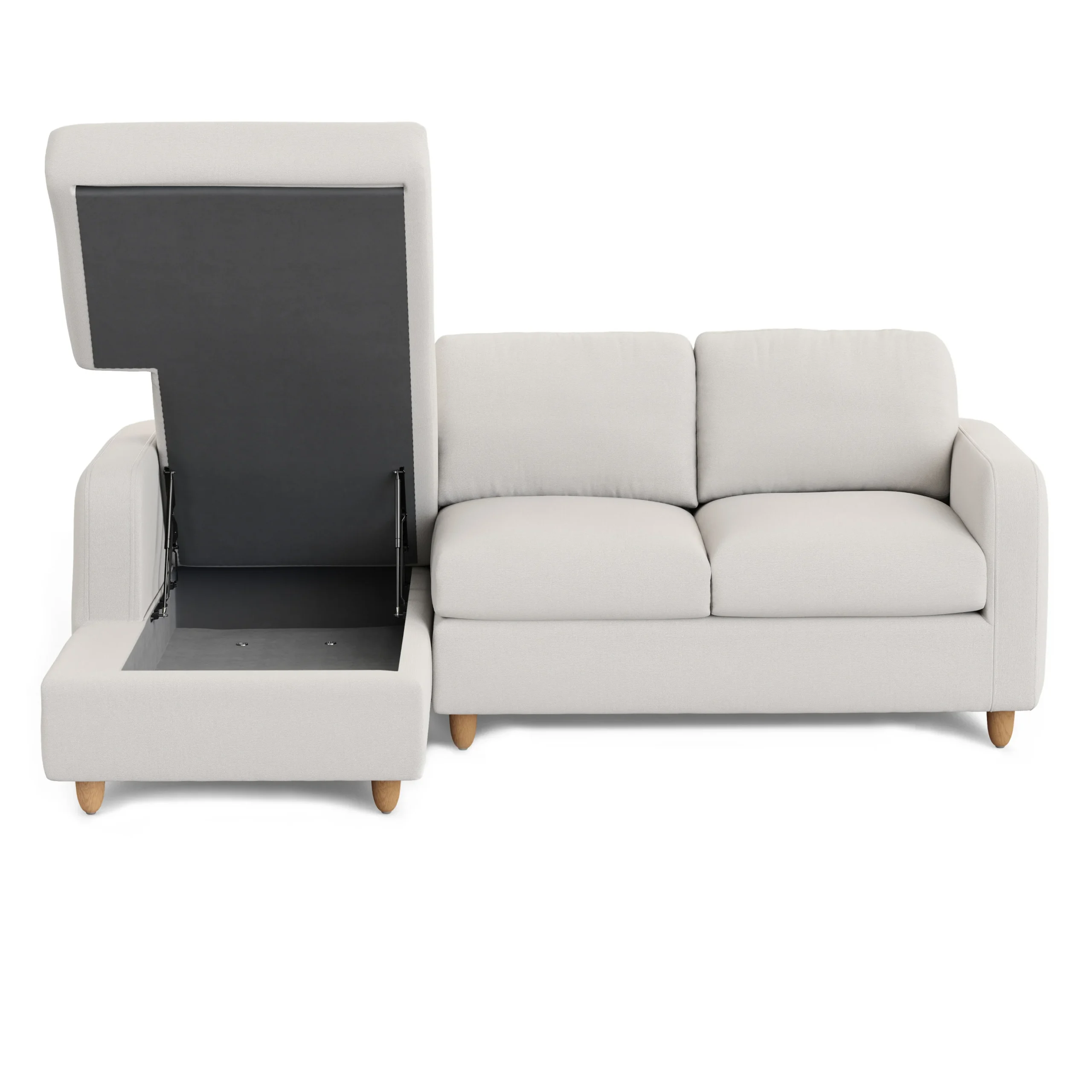 Vati 90.5_ Left Storage Sectional - Natural Oak and Buckler Ivory - Image 4