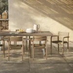 Reyes Outdoor Stackable Dining Armchair - Sun-Bleached Gray