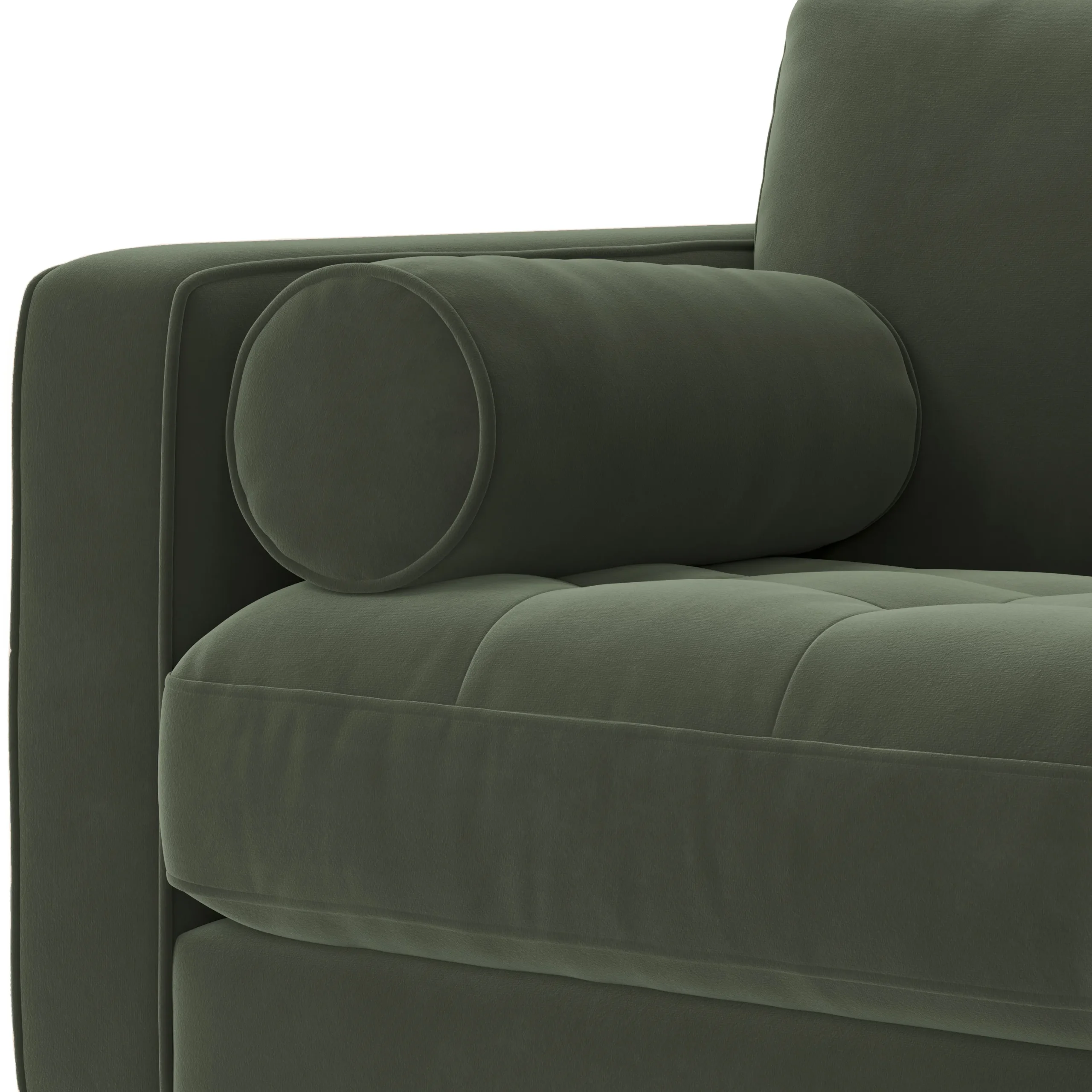 Sven 107_ Tufted Velvet Corner Sectional - Plush Pacific Green - Image 8