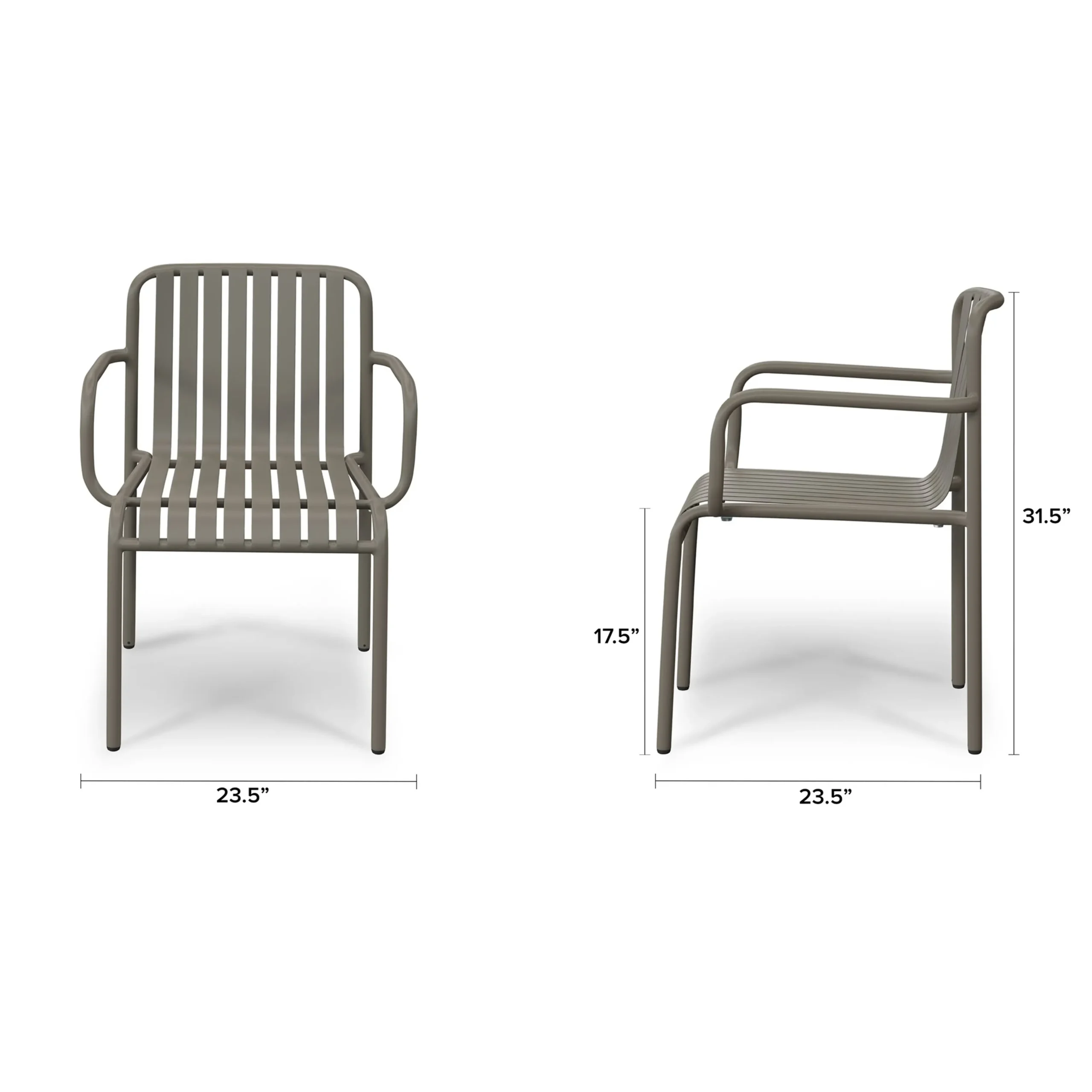 Sarek Outdoor Stackable Dining Armchair - Warm Stone - Image 2